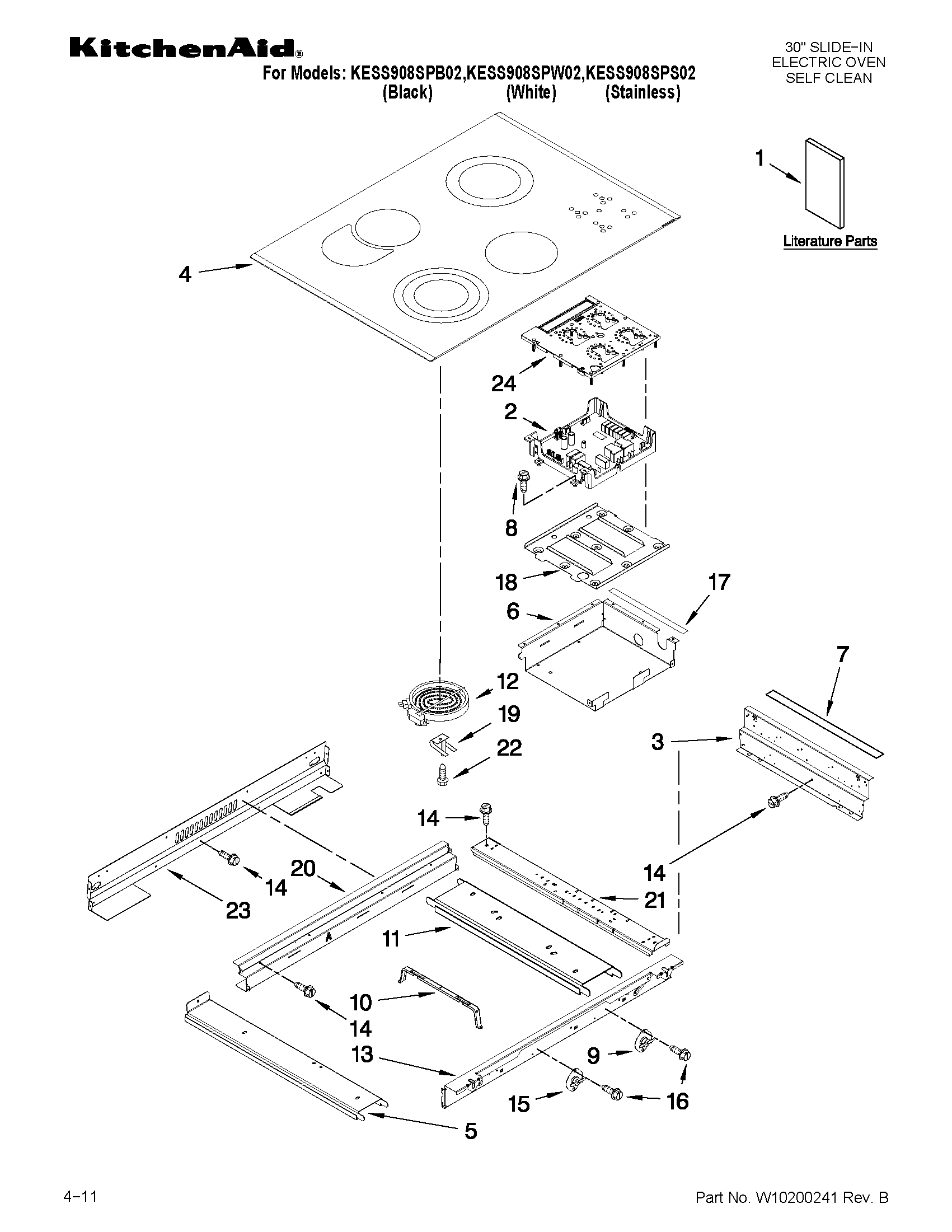 KitchenAid KESS908SPS02 cooktop parts diagram