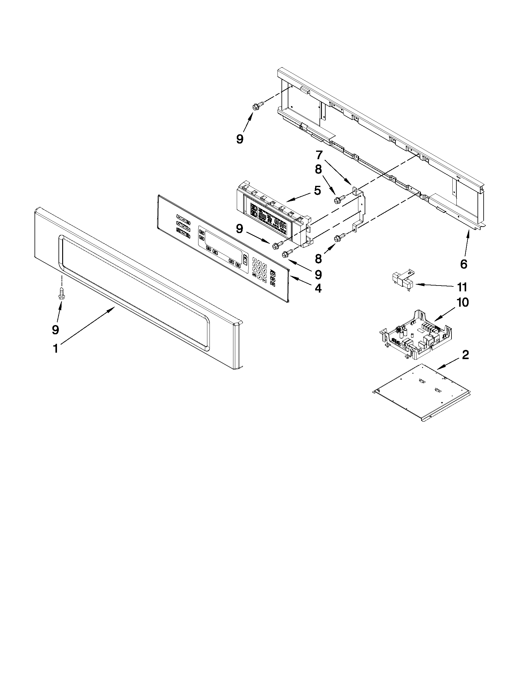 KitchenAid KEBS207SWH04 control panel parts diagram