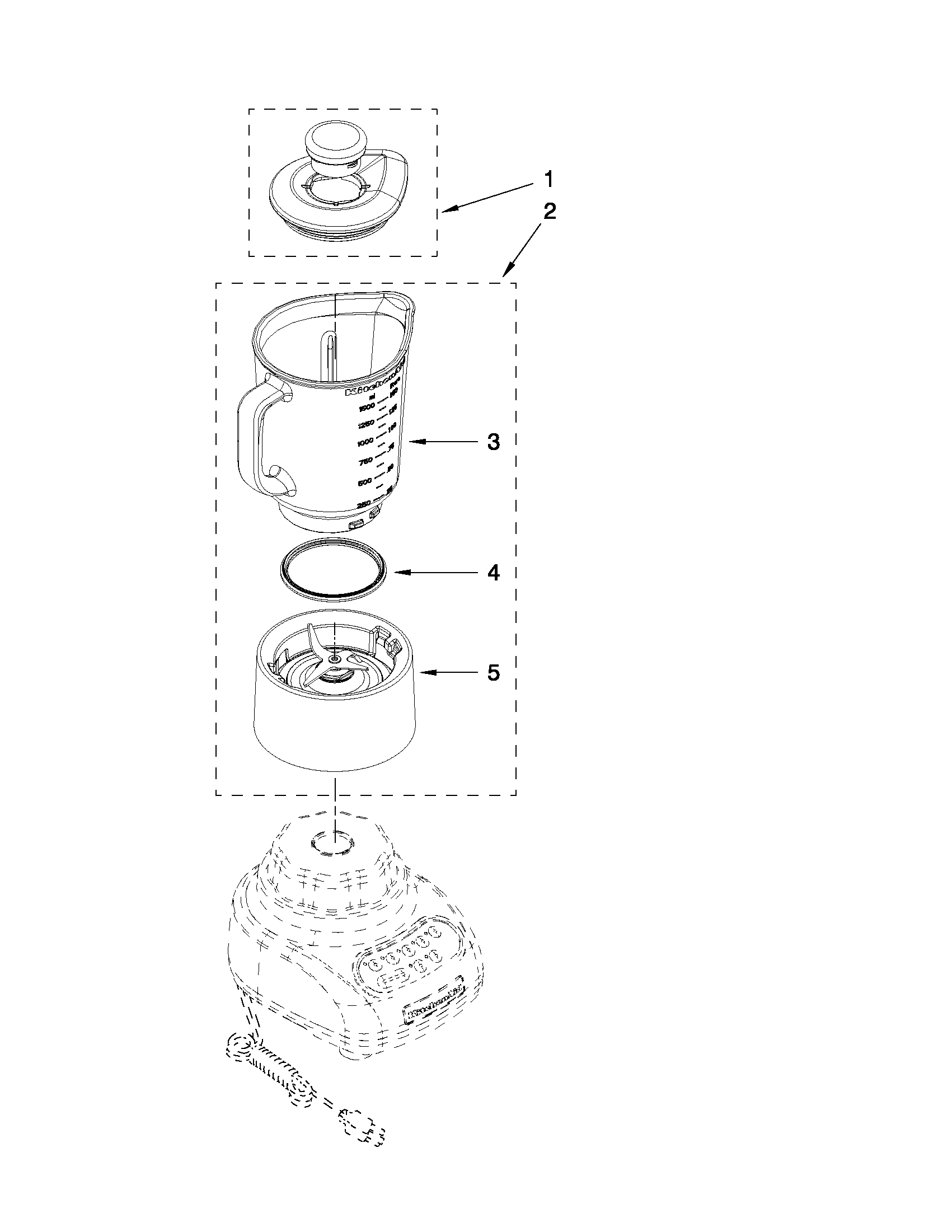 KitchenAid 5KSB555EPM0 attachment parts diagram