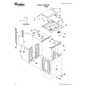 Whirlpool WTW5600XW1 top and cabinet parts diagram