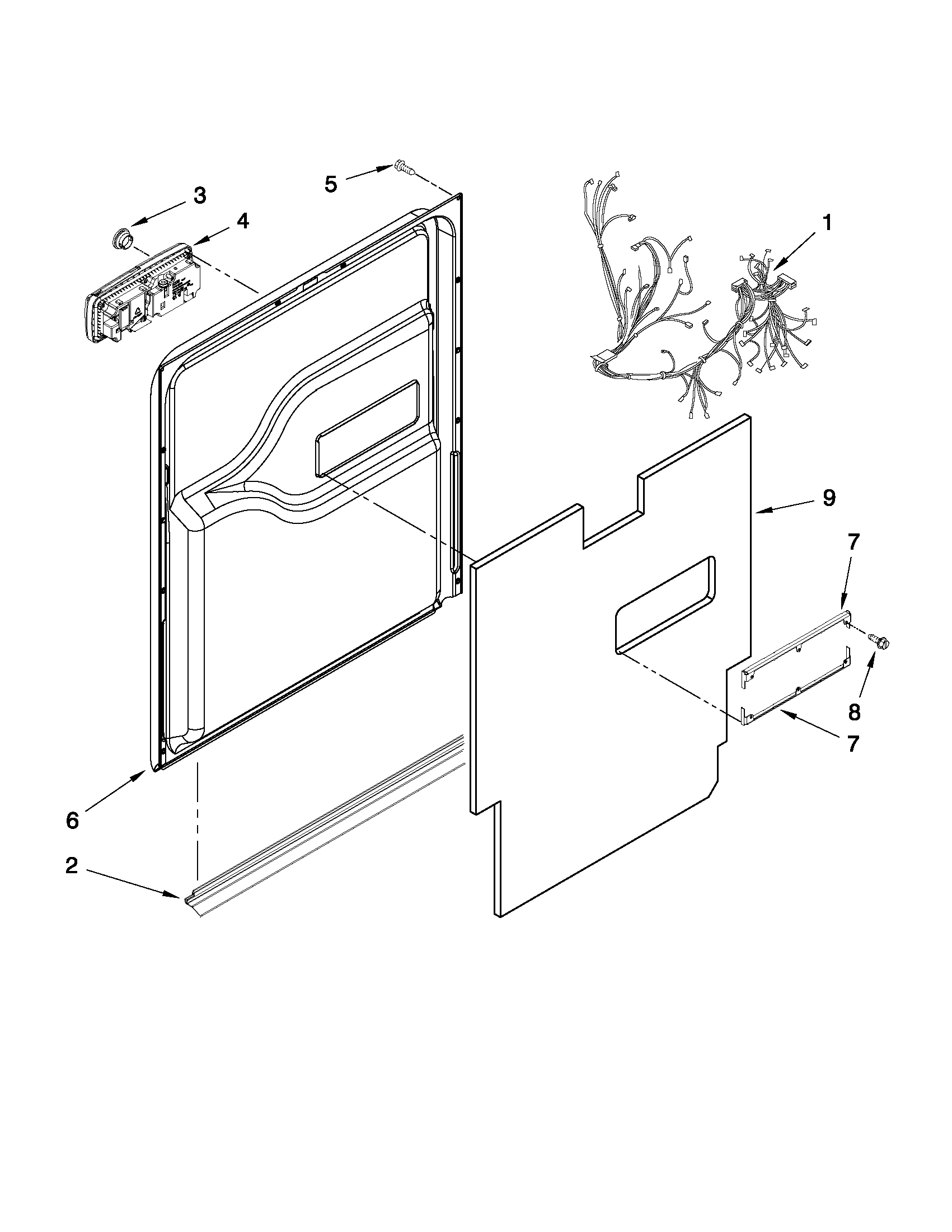 Jenn-Air JDB2150AWP0 door and latch parts diagram