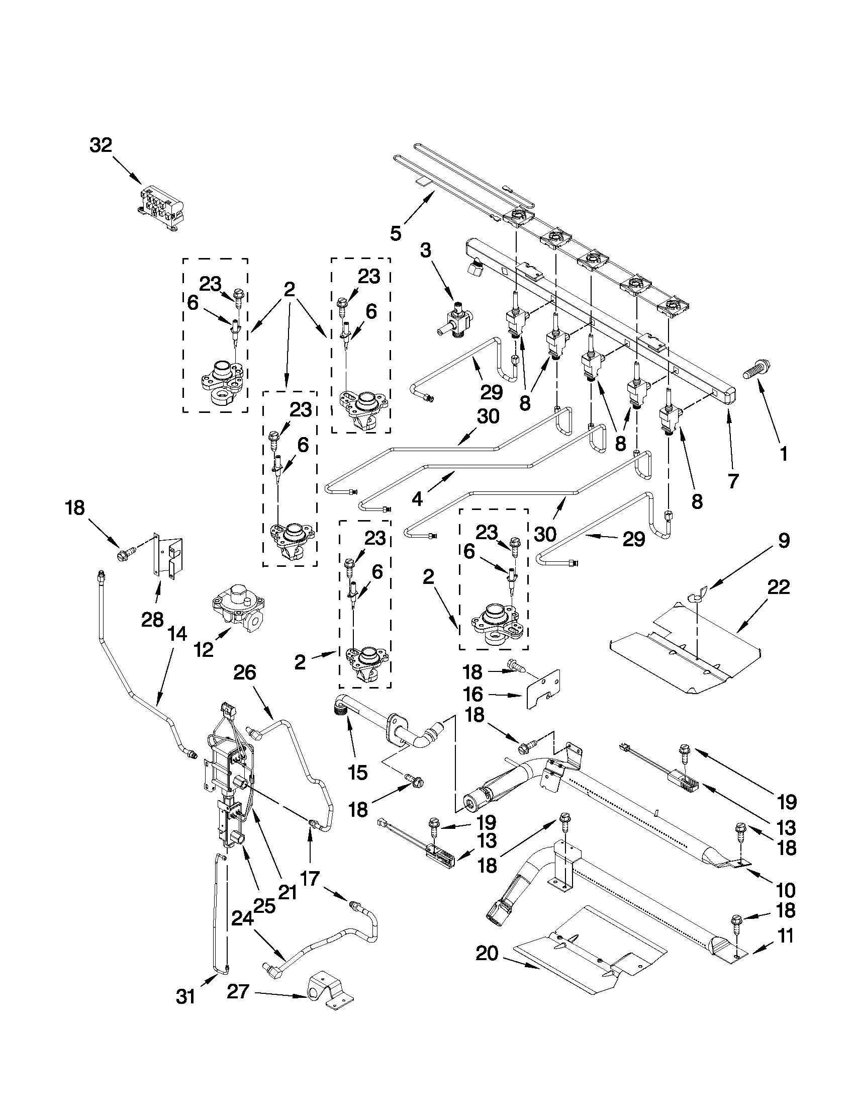 Maytag MGR6875ADS28 manifold parts diagram