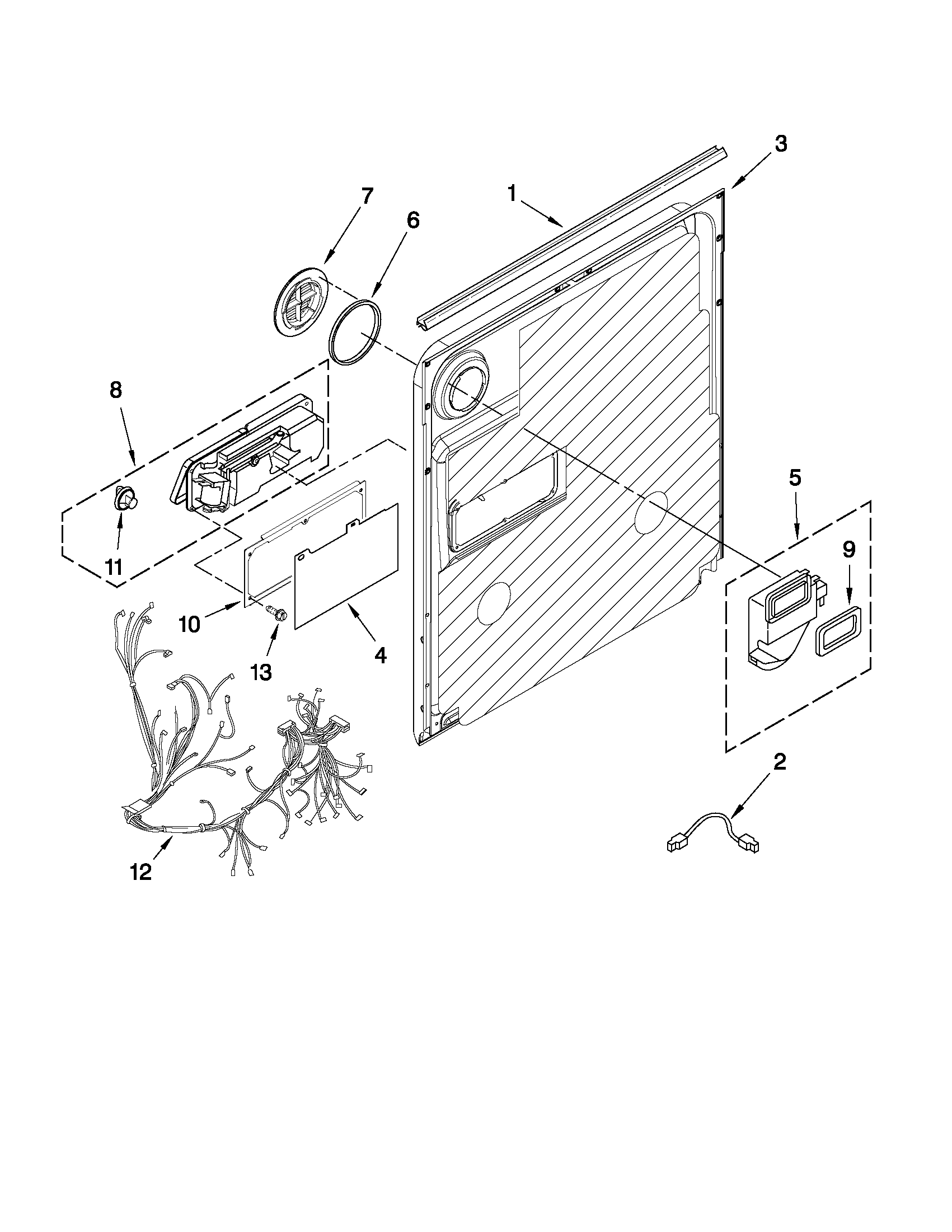 Maytag MDB4709AWB3 inner door parts diagram