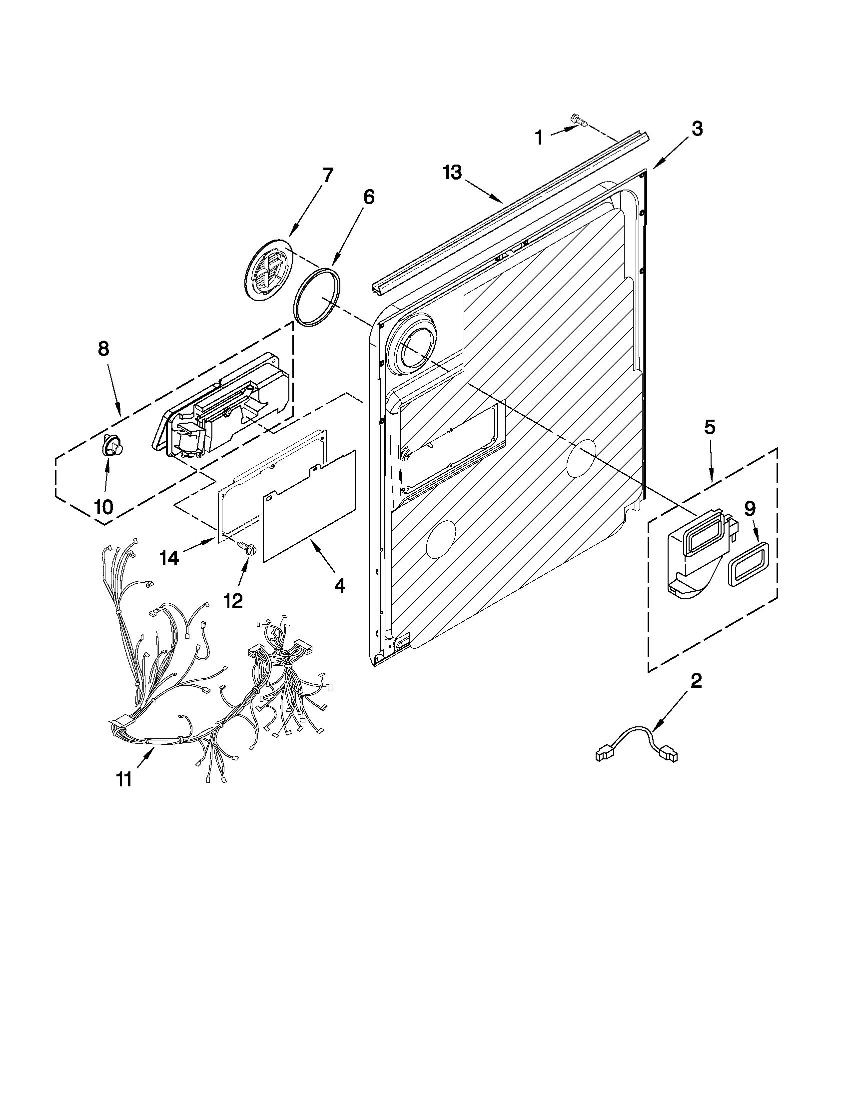 Maytag MDB6769AWS3 inner door parts diagram