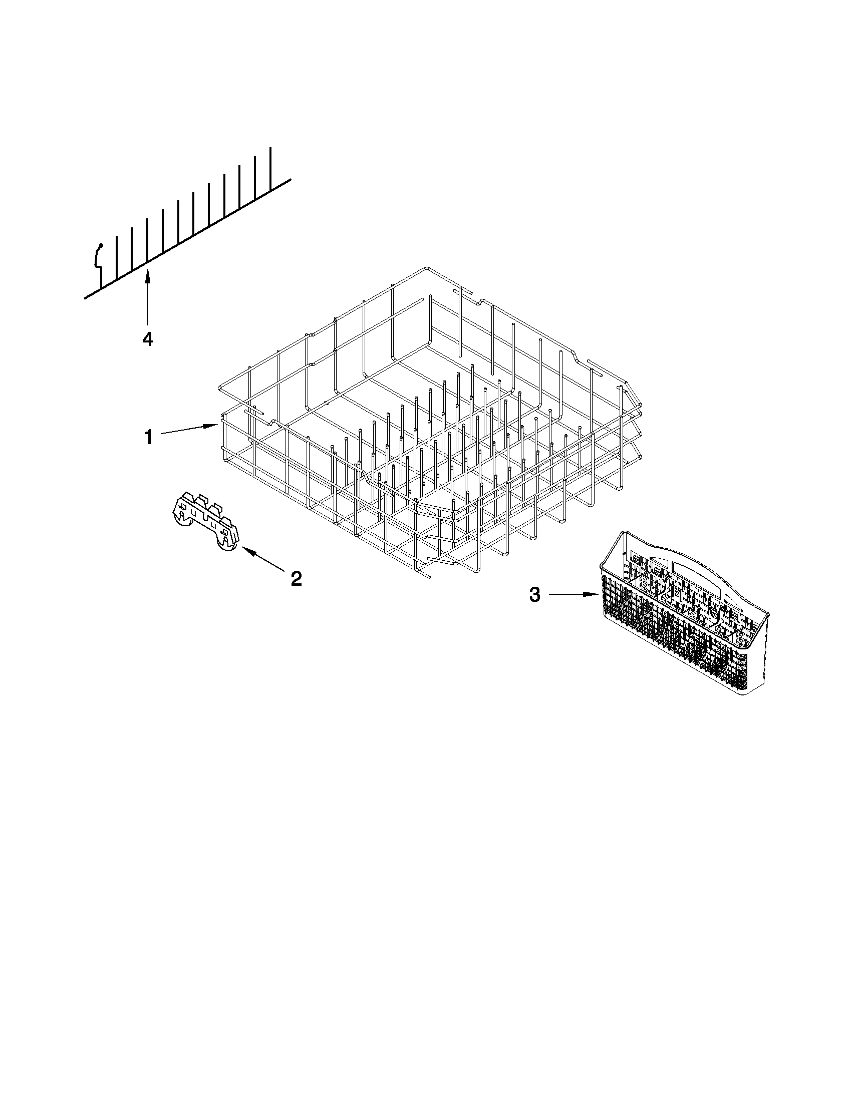 Maytag MDBH949AWW3 lower rack parts diagram