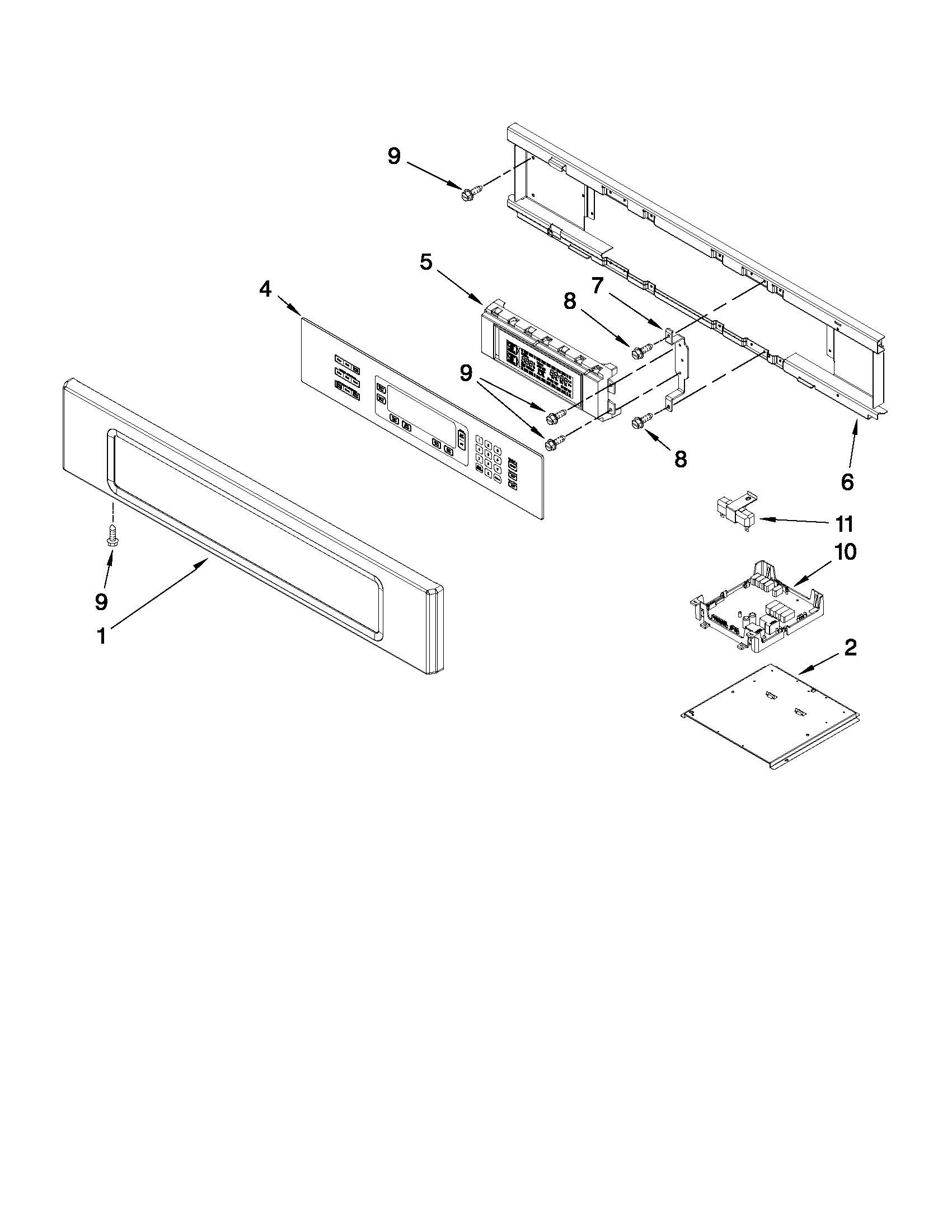 KitchenAid KEBS277SSS04 control panel parts diagram