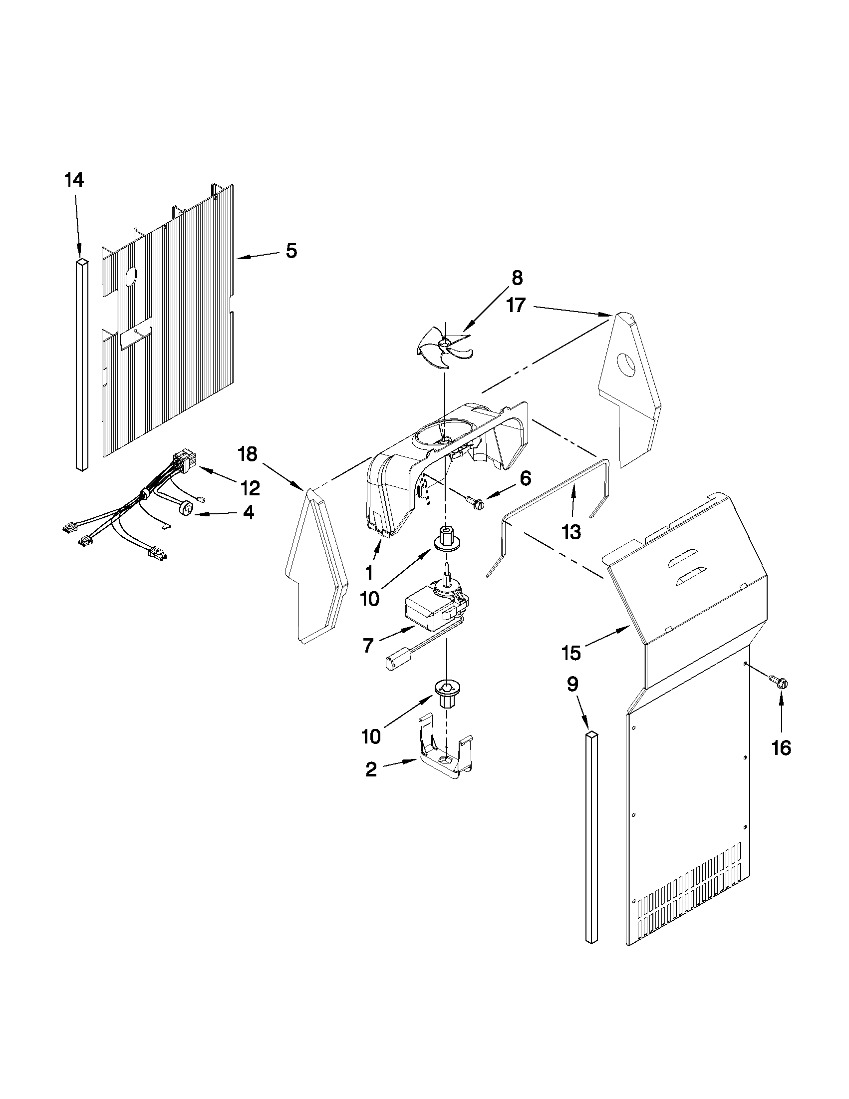 Whirlpool ED5FVGXWS06 air flow parts diagram