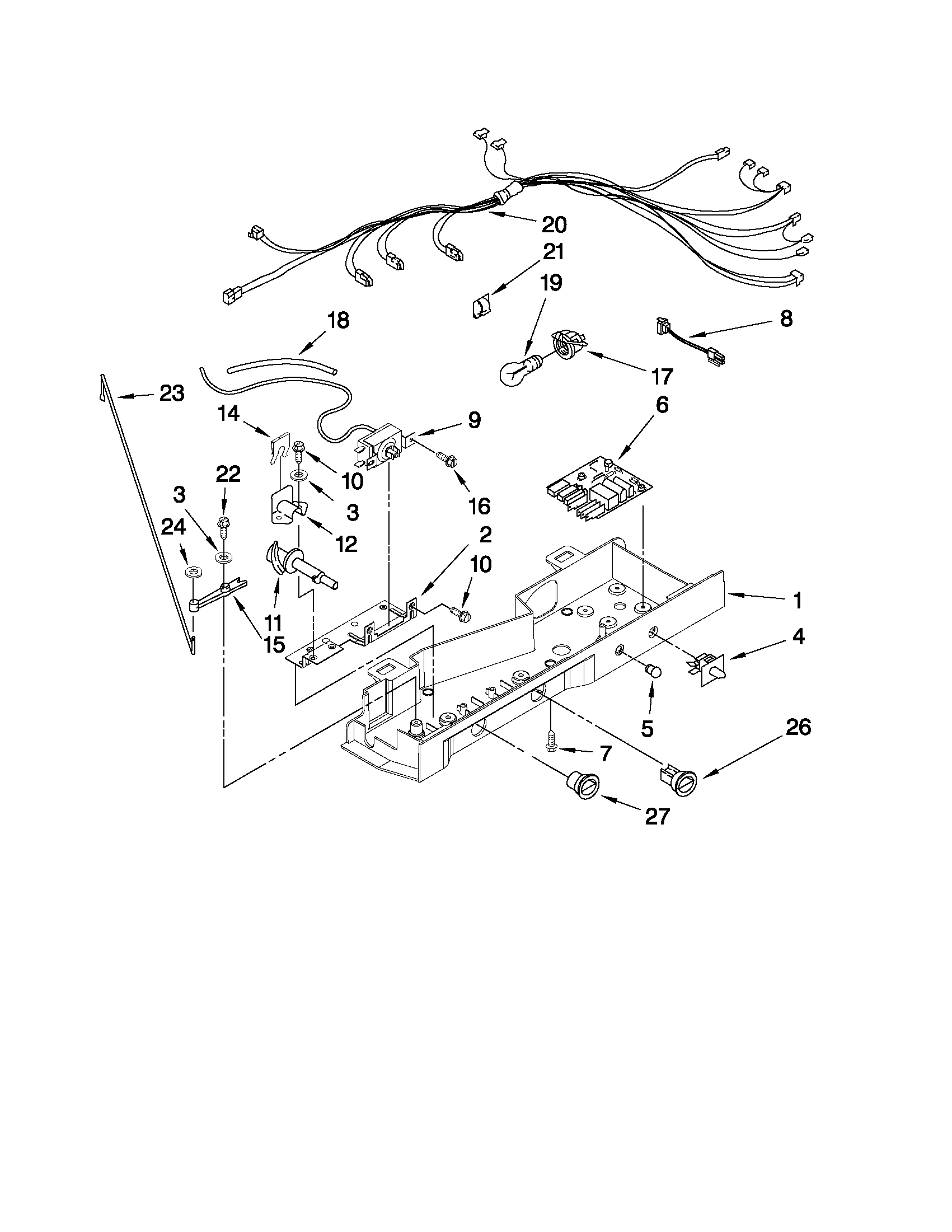 Whirlpool ED5DHEXWL03 control parts diagram