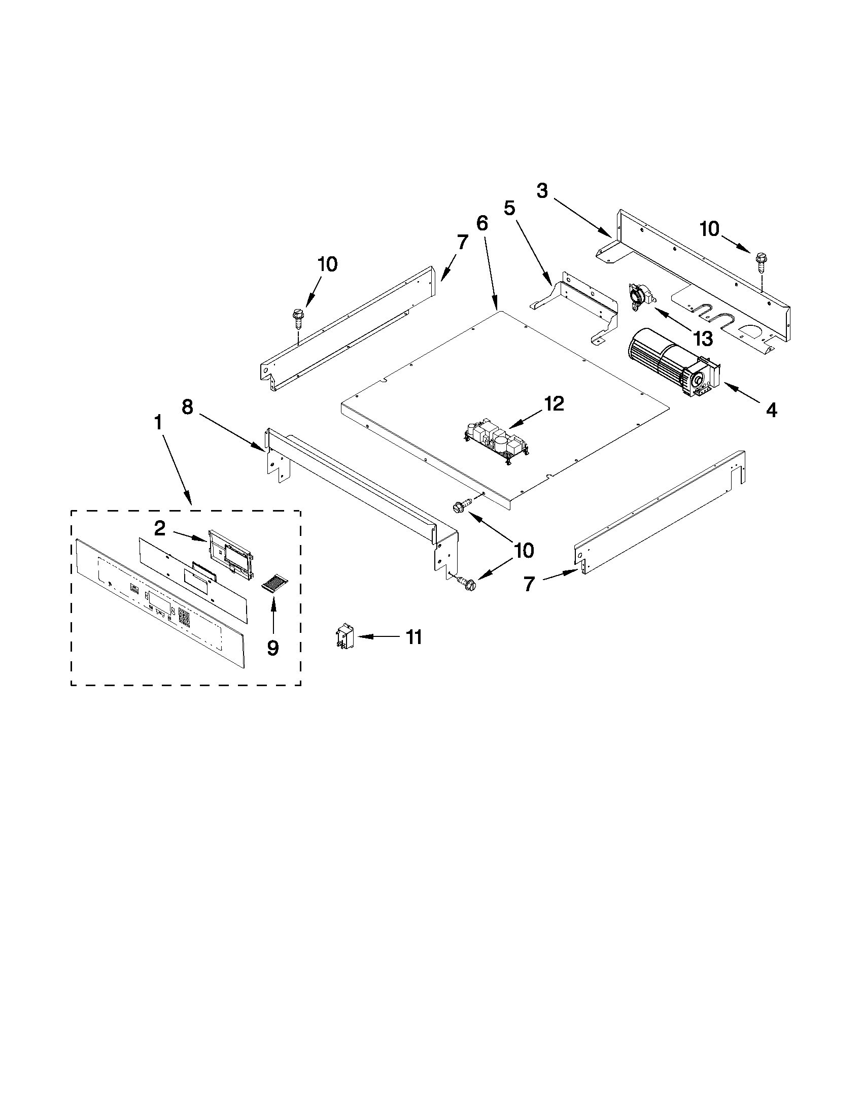 Jenn-Air JJW2430WB00 control panel parts diagram