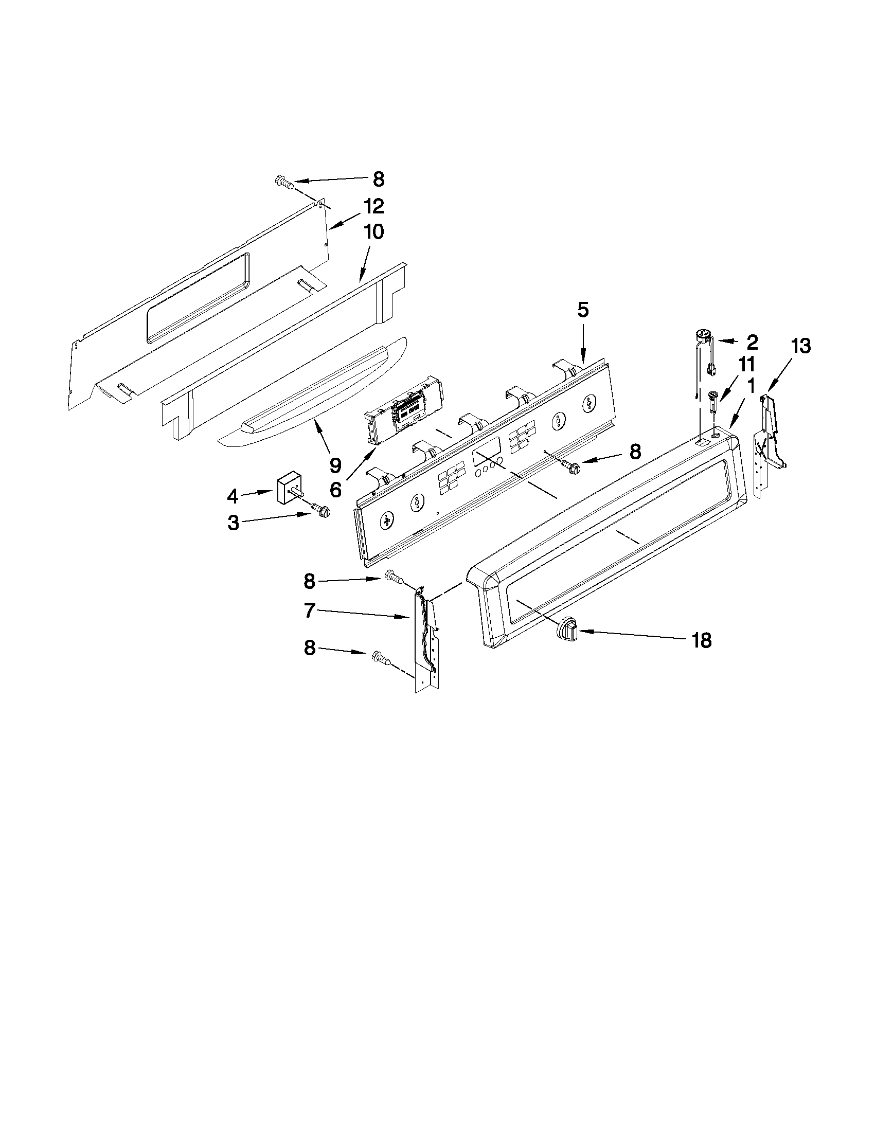 Maytag YMER8875WW1 control panel parts diagram