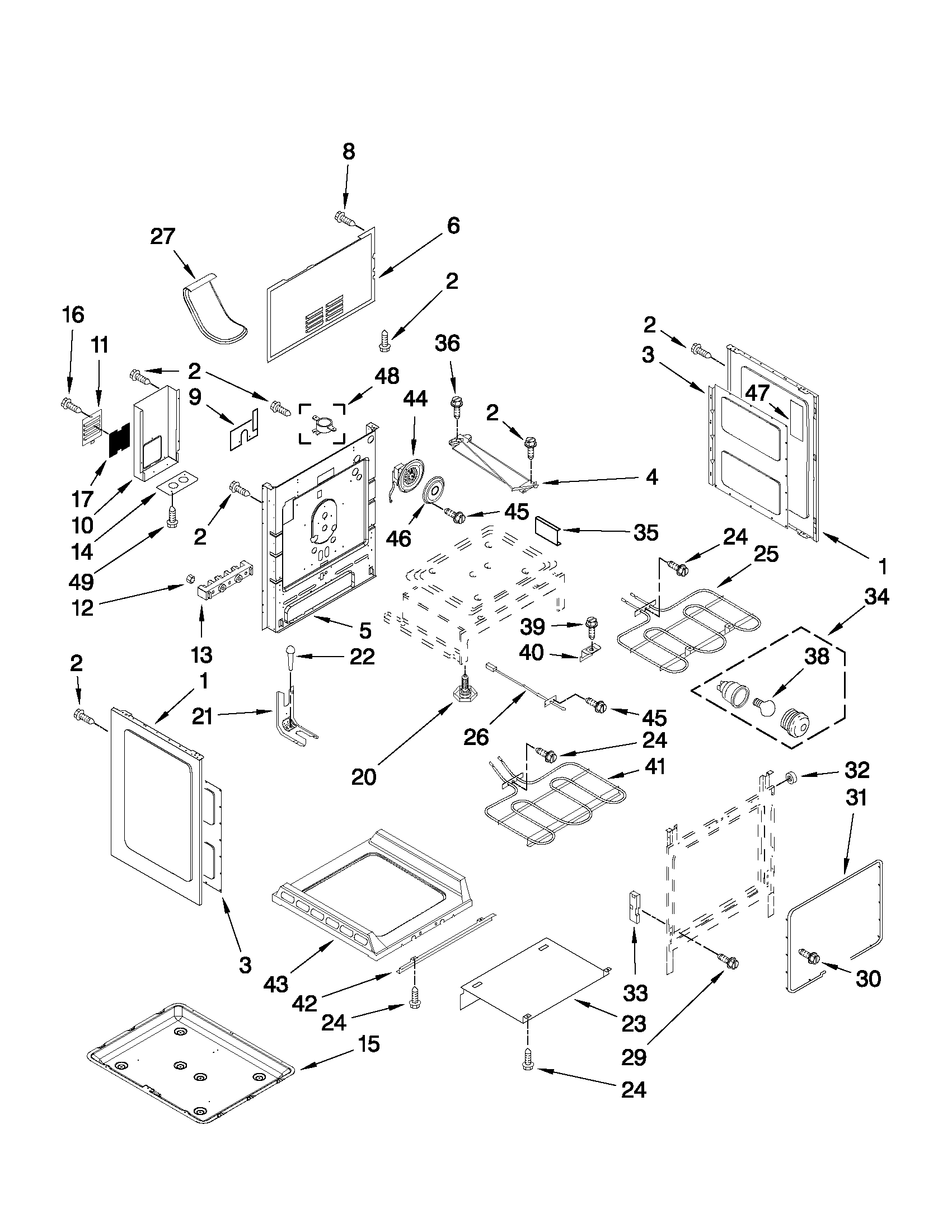 Maytag YMER8875WW1 chassis parts diagram