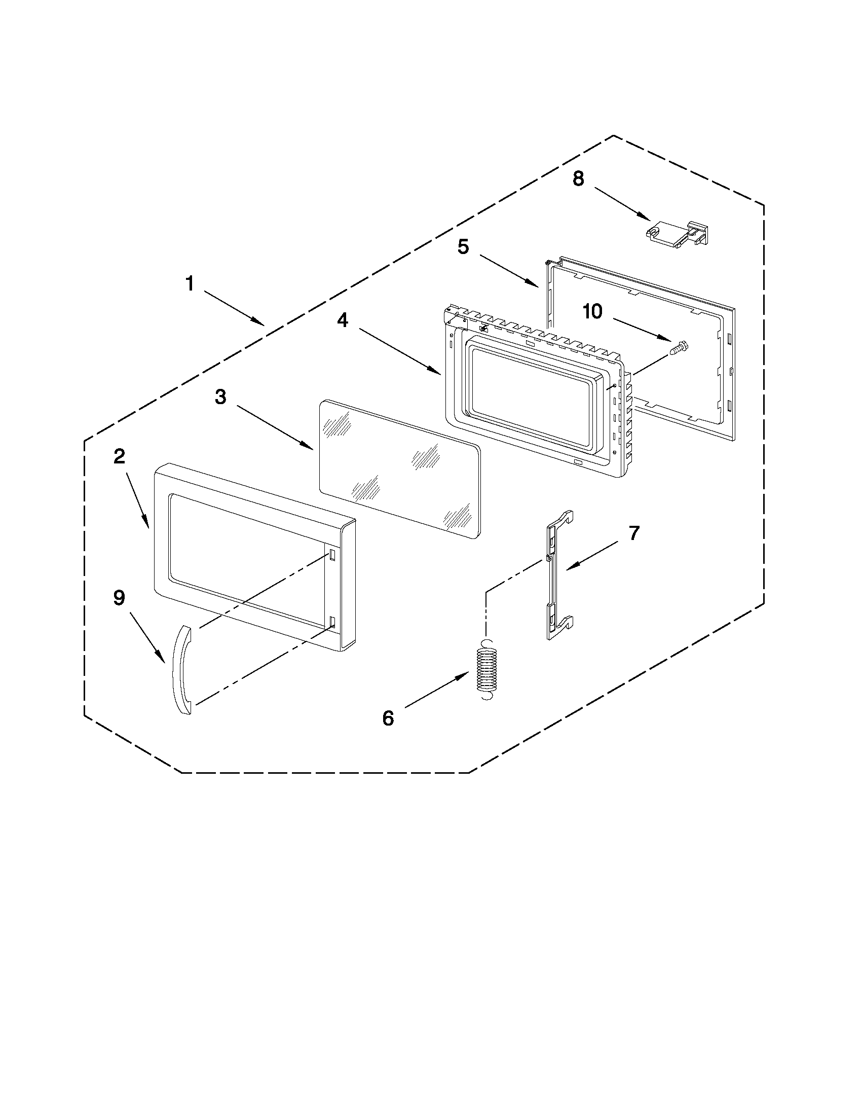 Amana AMC7159TAS1 oven door parts diagram