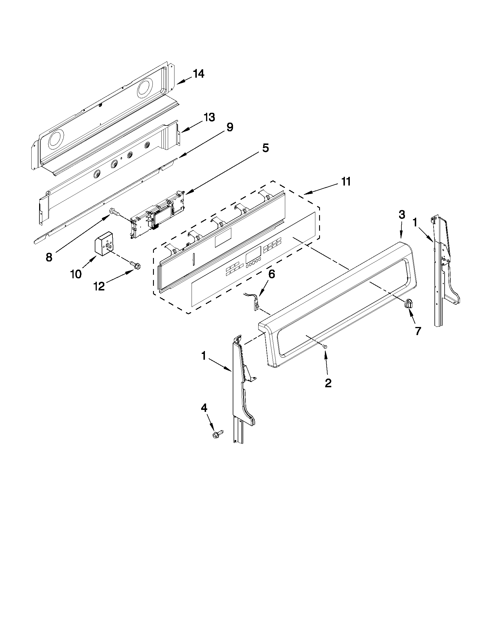 Maytag MET8665XB00 control panel parts diagram