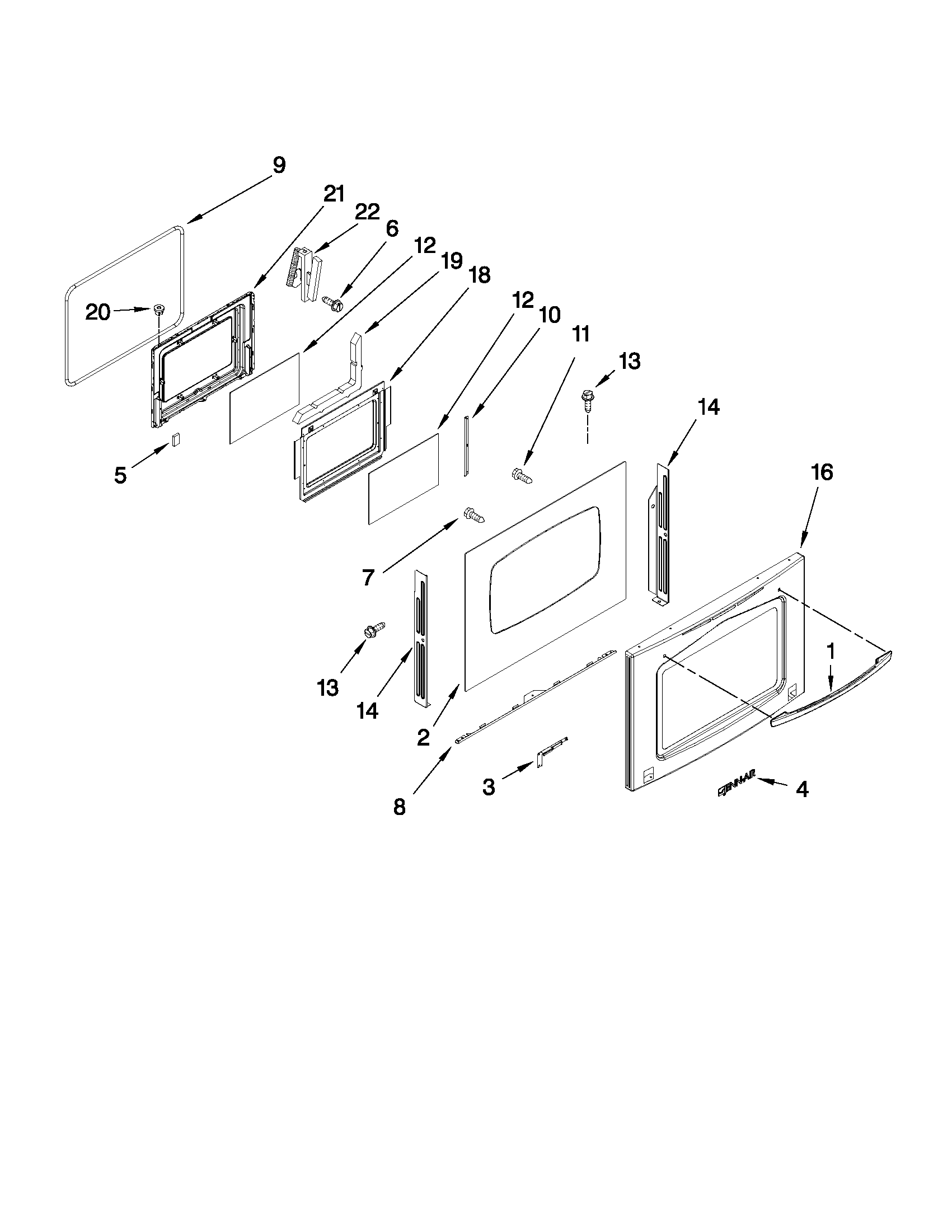 Jenn-Air JGS8750CDS01 door parts diagram