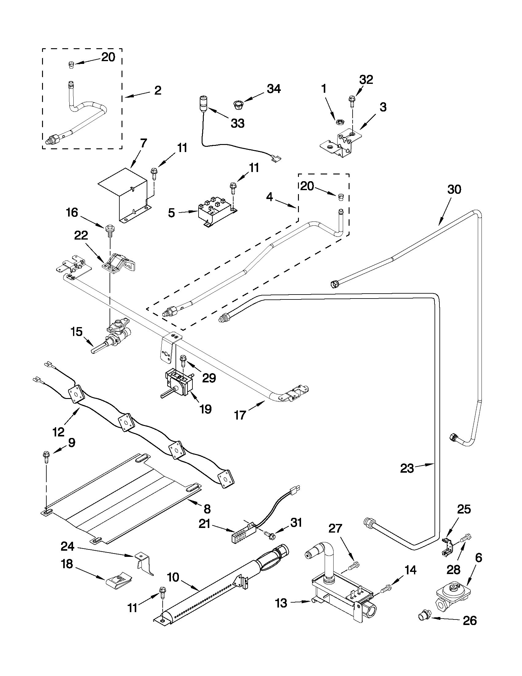 Estate TGP305TQ0 manifold parts diagram