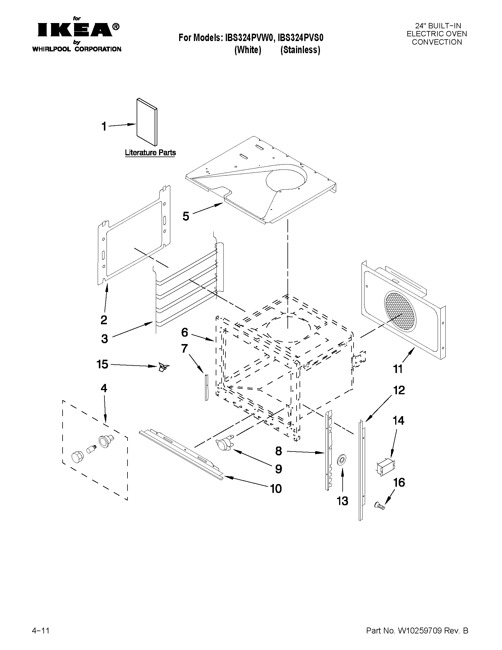 Ikea IBS324PVS0 oven parts diagram