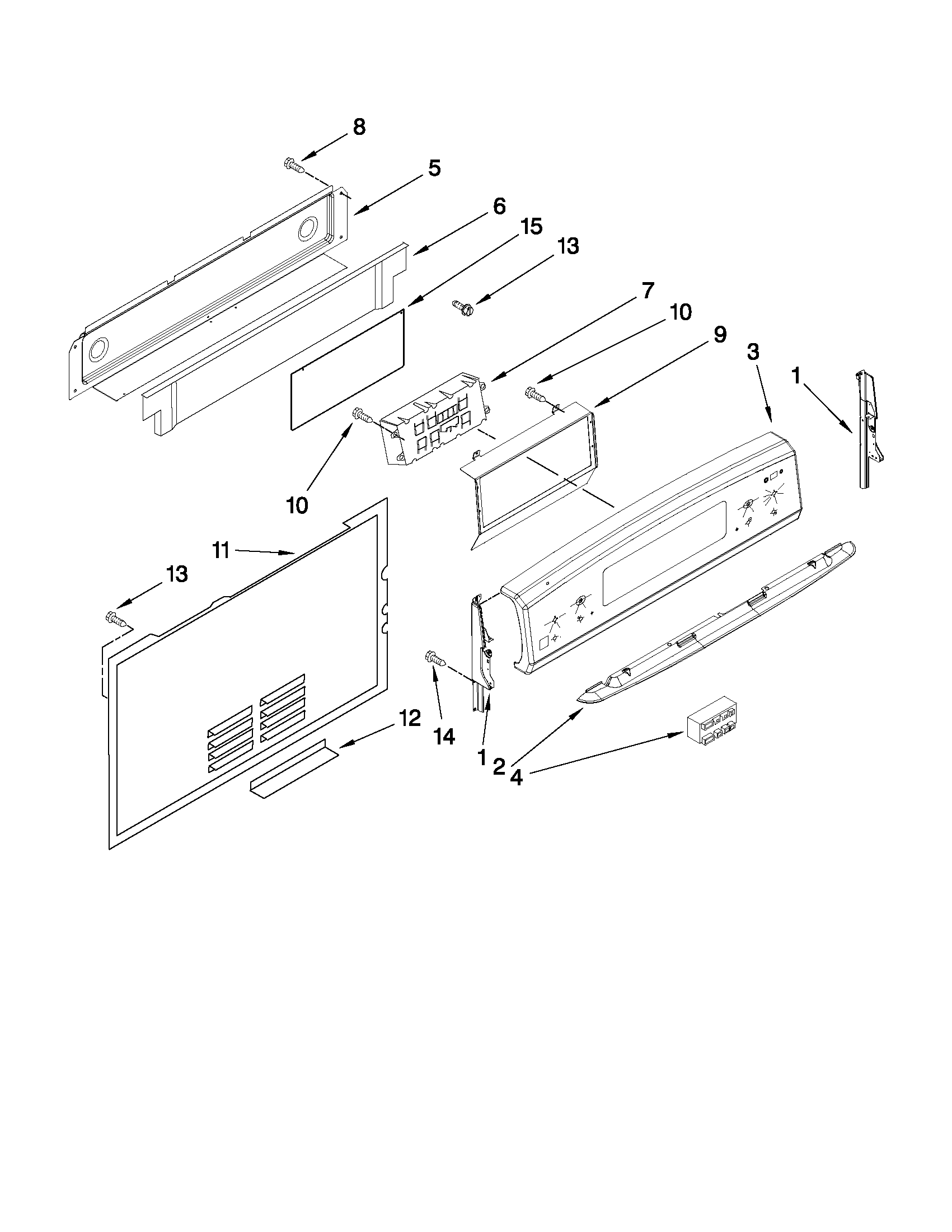 KitchenAid KGRS205TWH5 control panel parts diagram