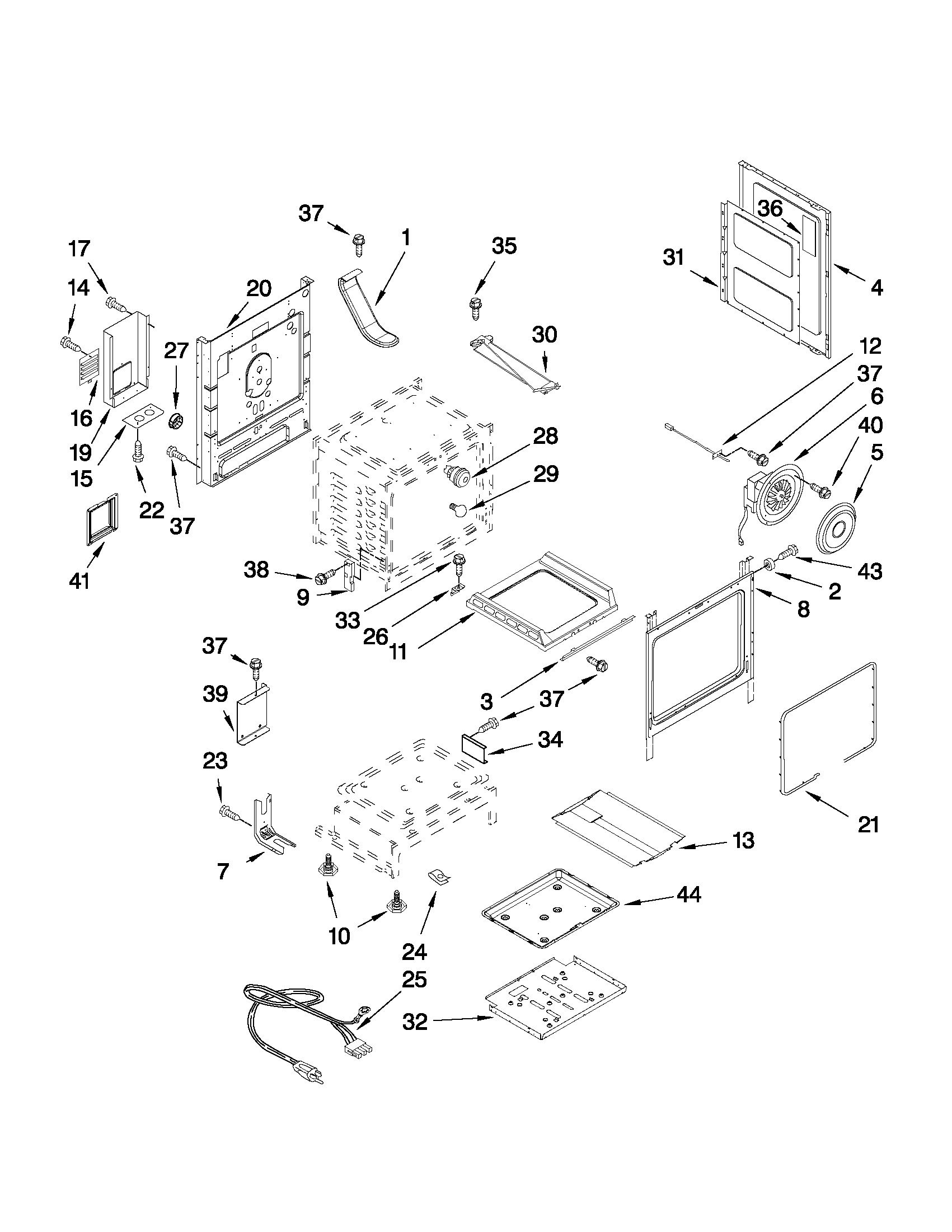 KitchenAid KGRS205TWH5 chassis parts diagram