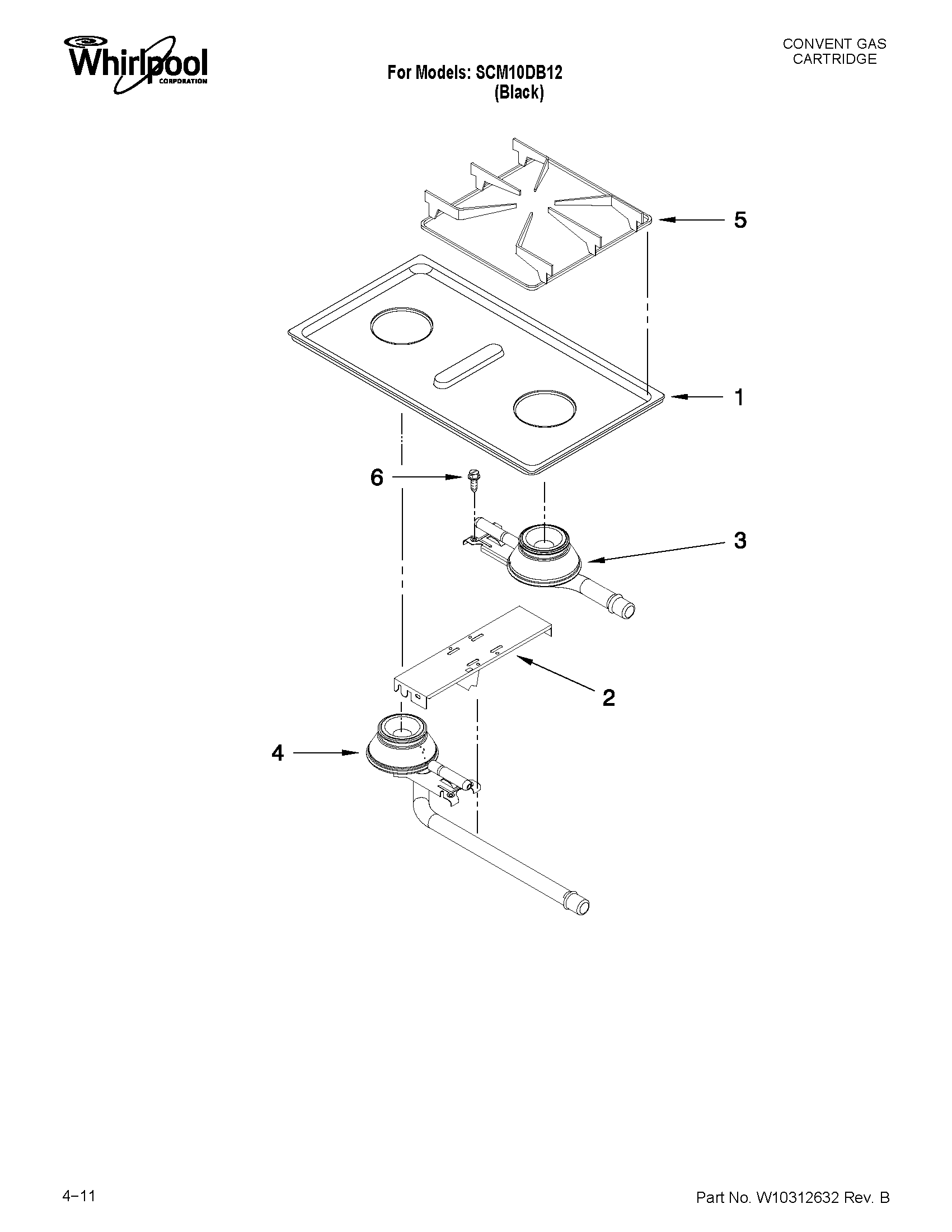 Whirlpool SCM10DB12 conventional cartridge diagram