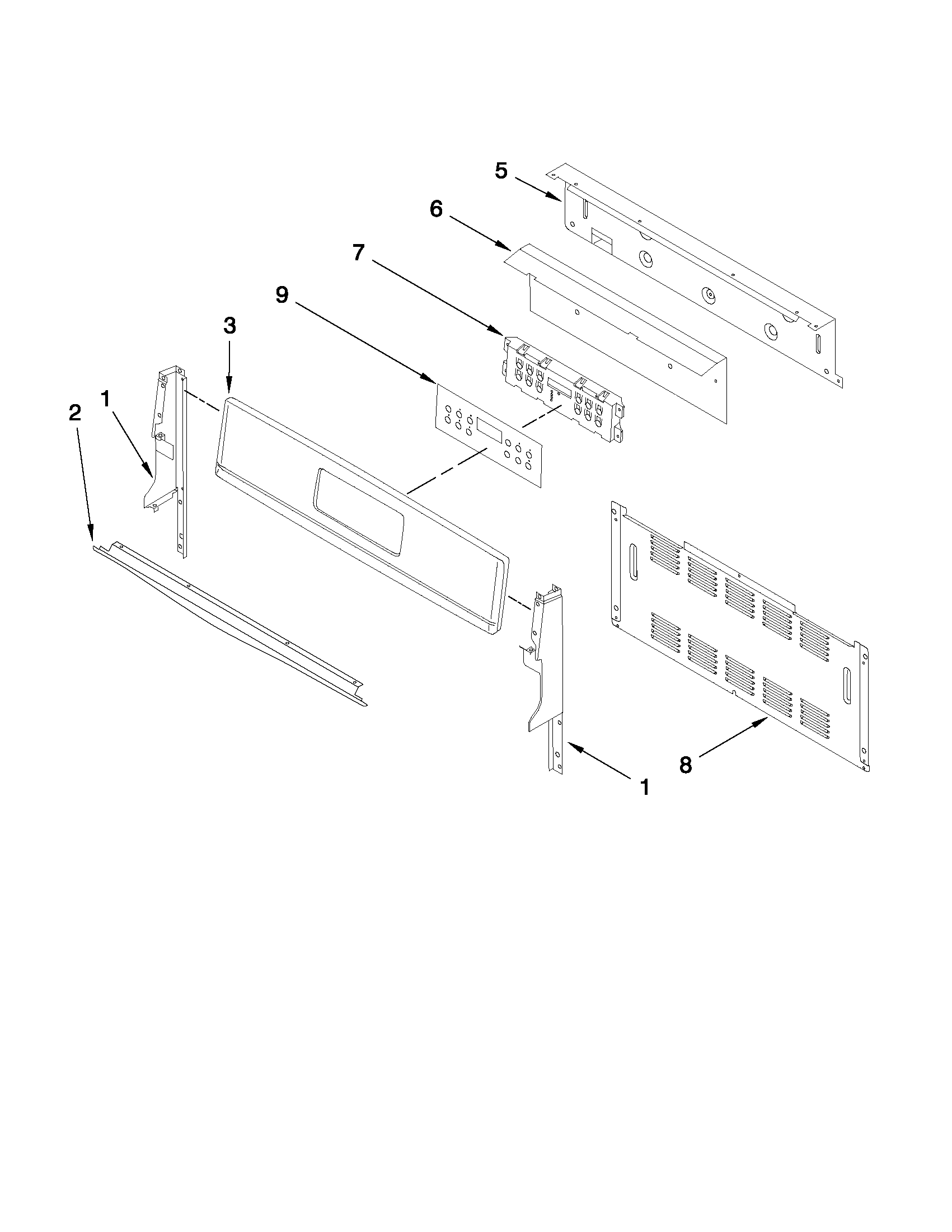 KitchenAid KGRS206XWH2 control panel parts diagram