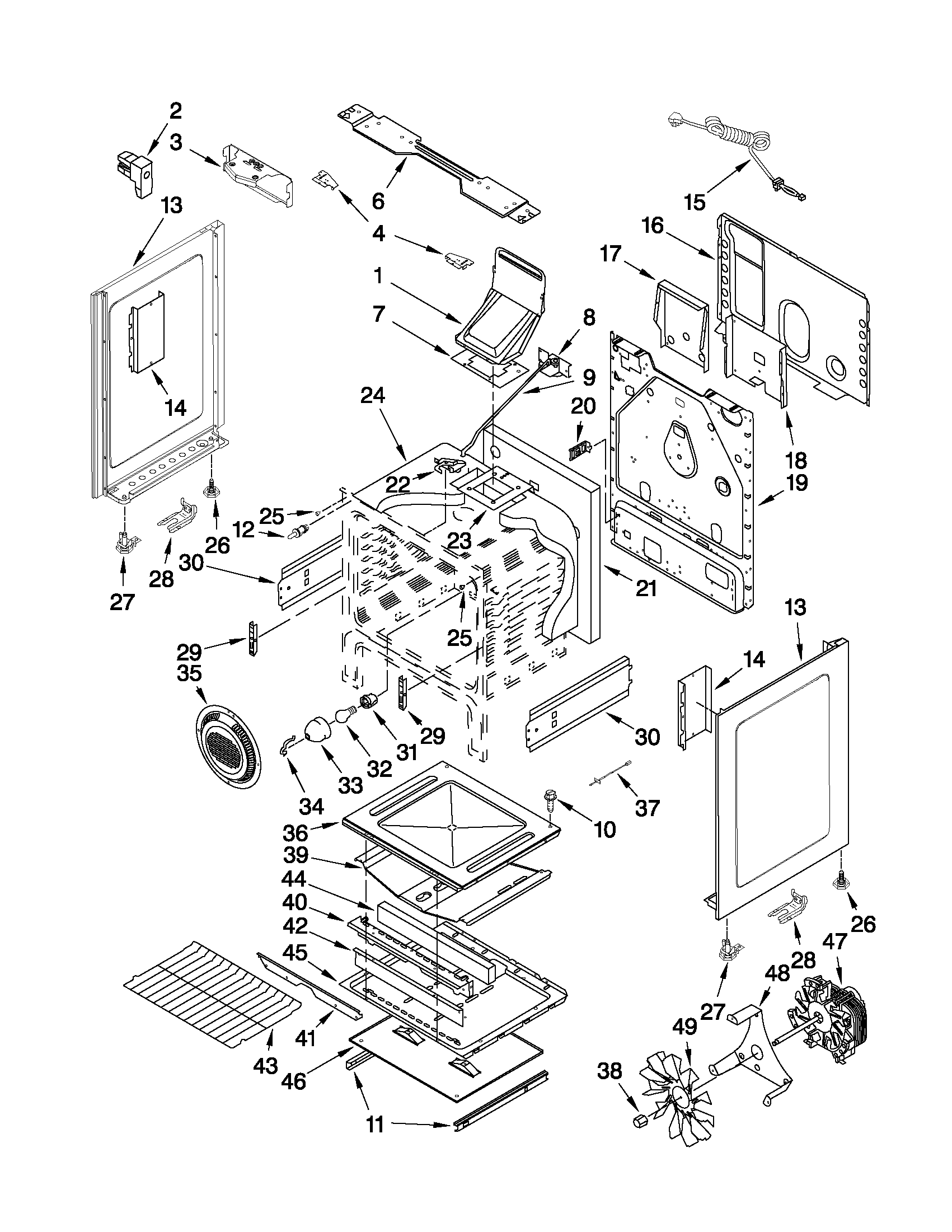 KitchenAid KGRS206XWH2 chassis parts diagram