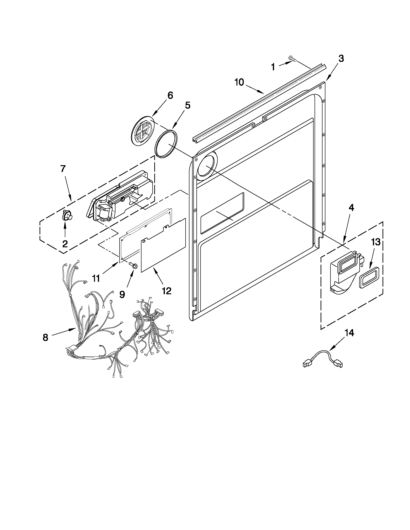 Whirlpool GU2800XTVQ3 inner door parts diagram