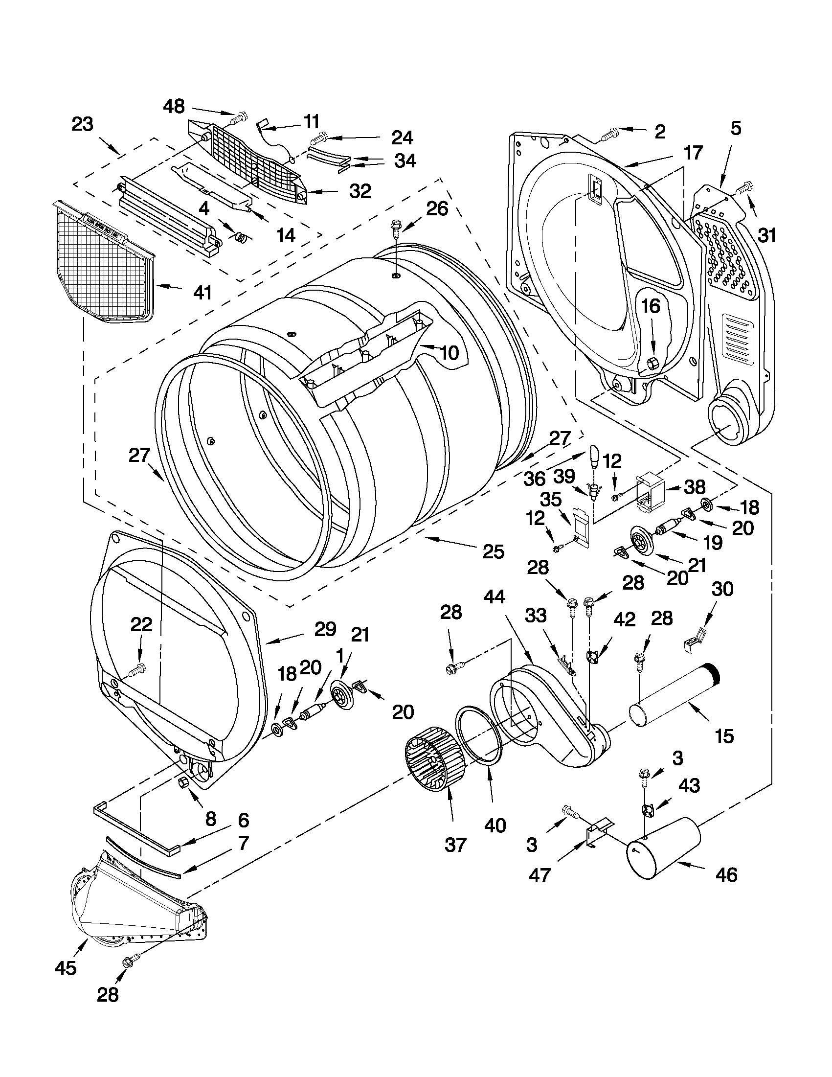 Maytag MGDC700VW0 bulkhead parts diagram