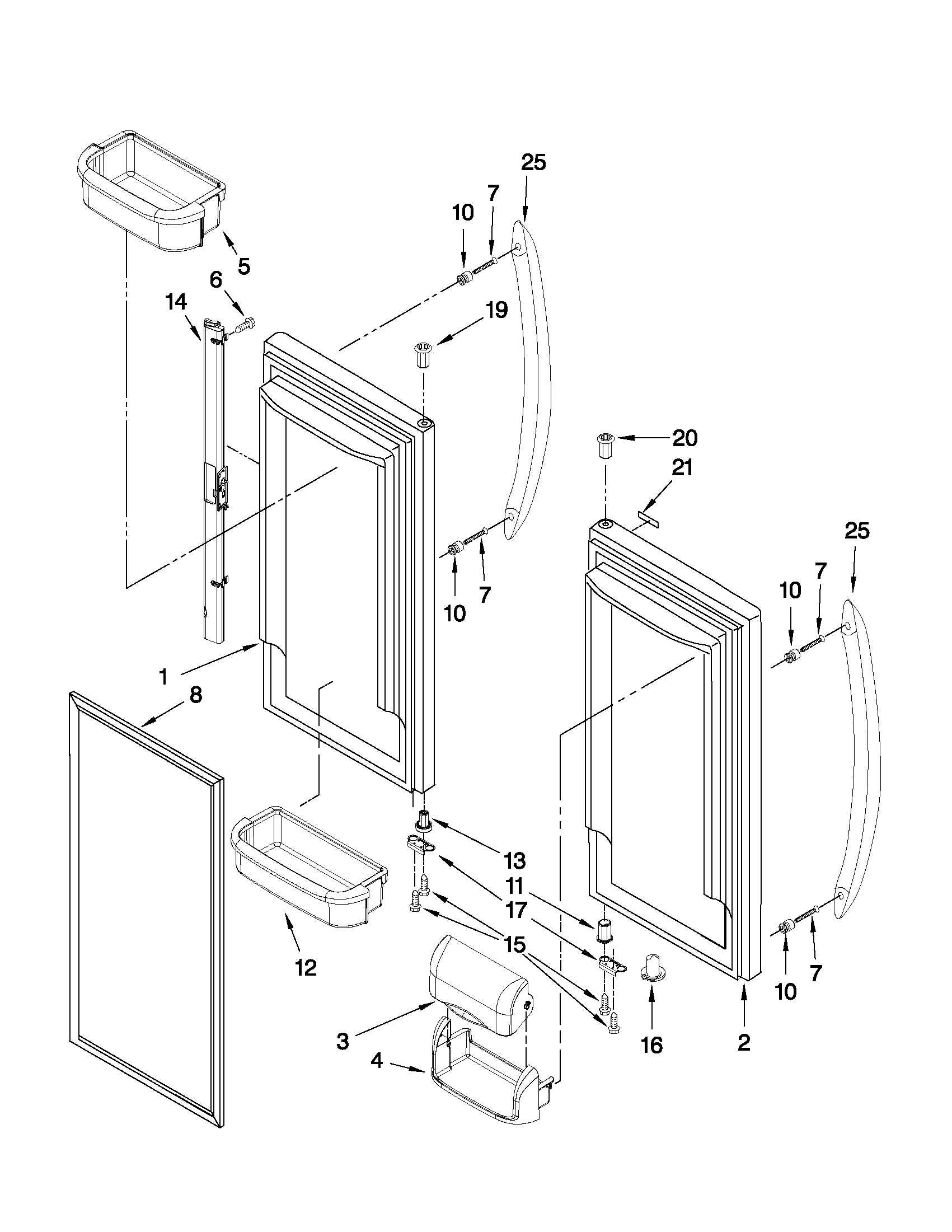 Maytag MFC2061KES8 refrigerator door parts diagram