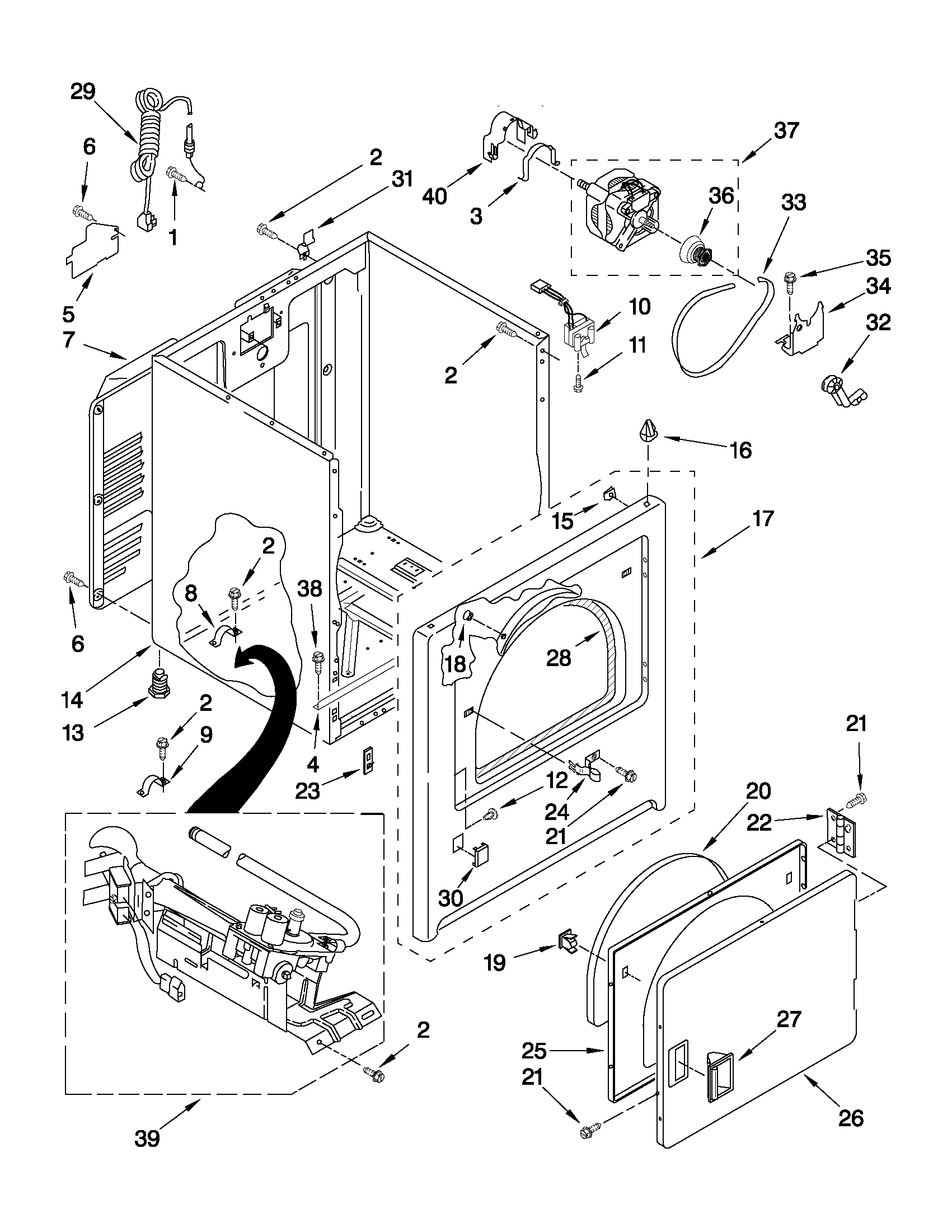 Crosley CGD126SXQ1 cabinet parts diagram