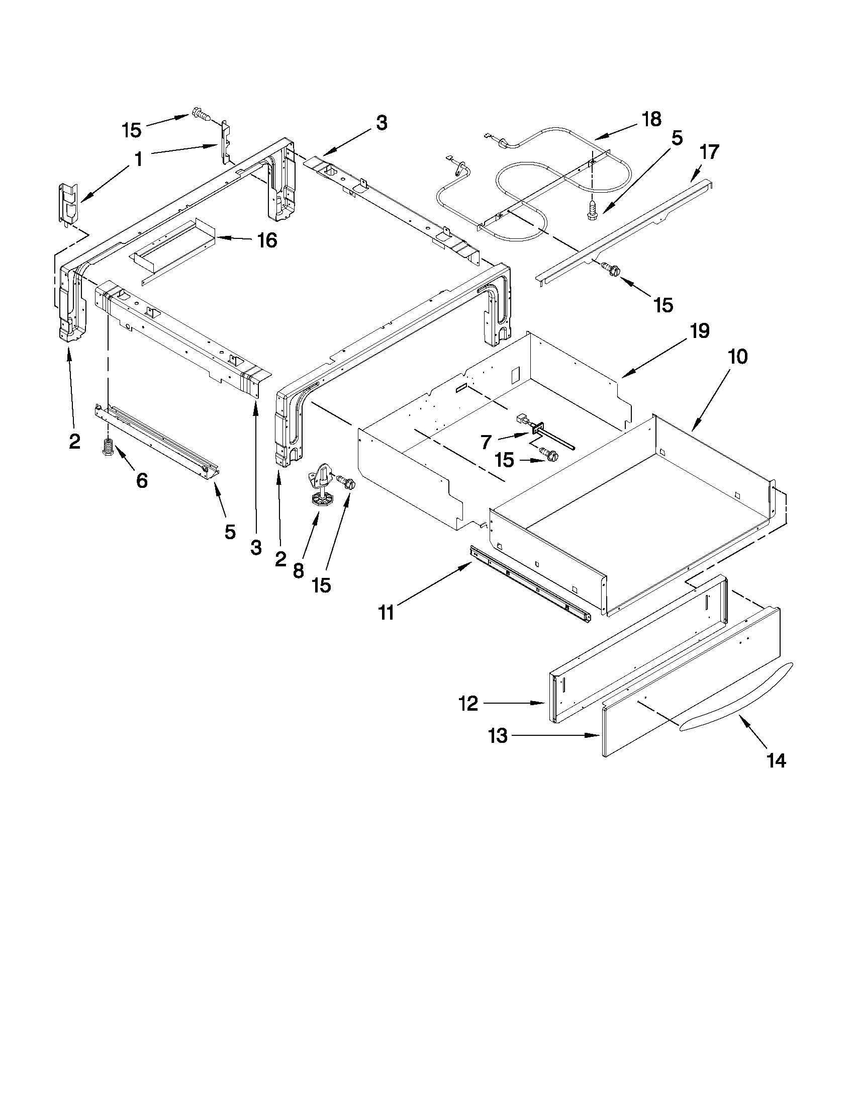 KitchenAid YKESS907SP01 drawer parts diagram