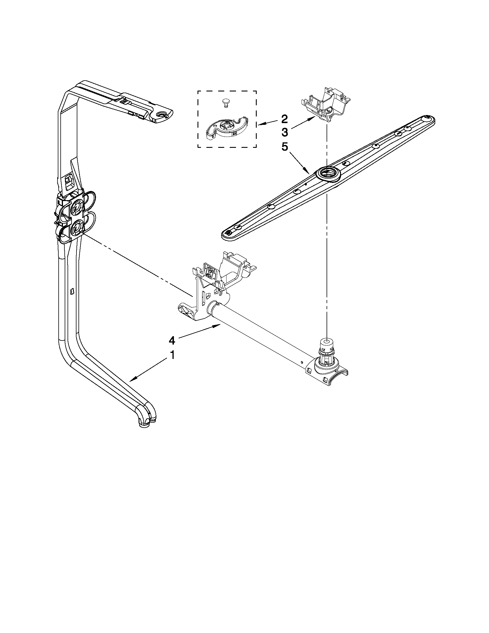 KitchenAid KUDE20FXSS2 upper wash and rinse parts diagram