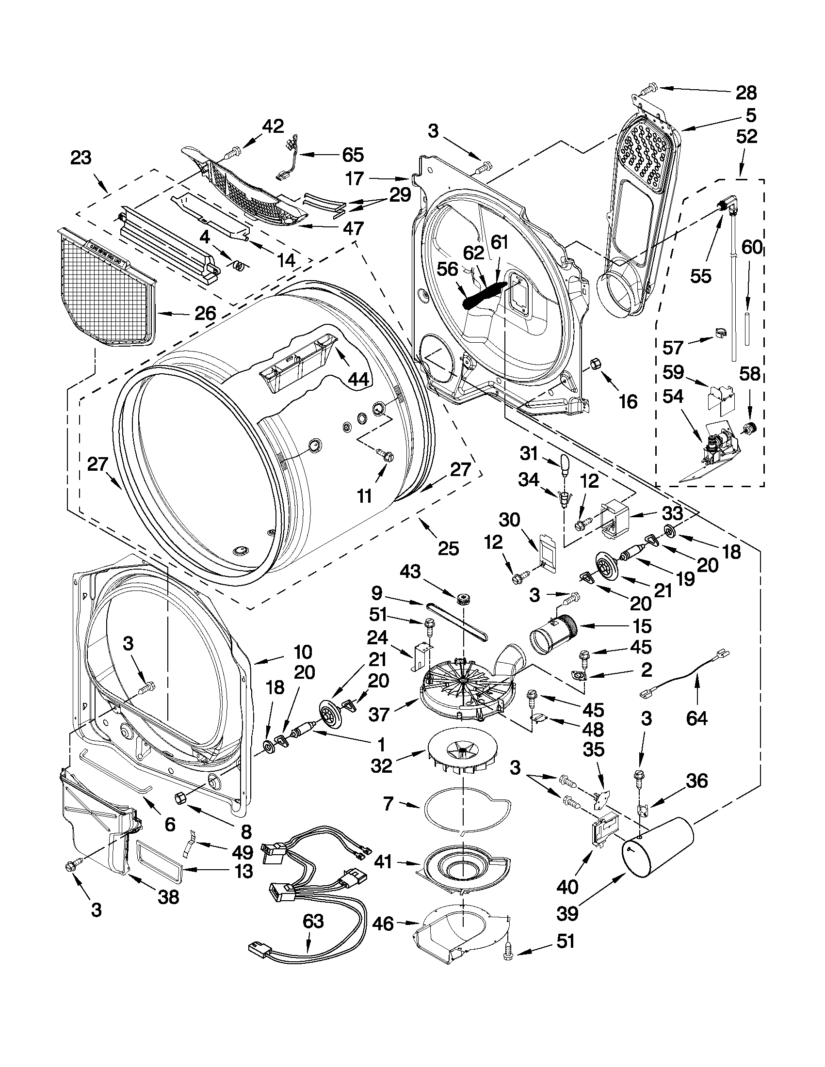 Maytag 7MMGDB850WL1 bulkhead parts diagram
