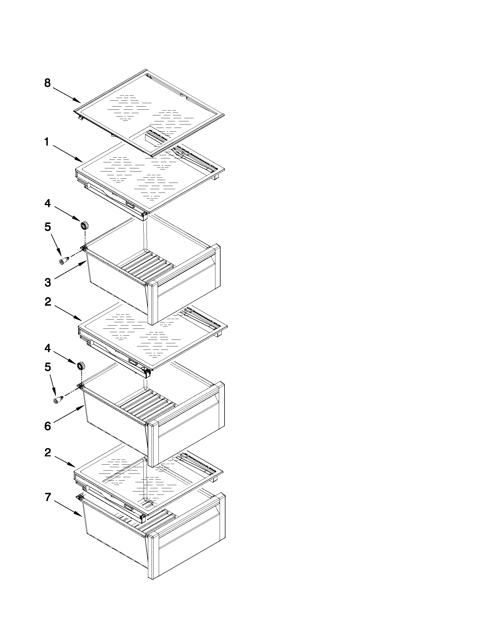 Whirlpool GSS26C5XXY00 refrigerator shelf parts diagram