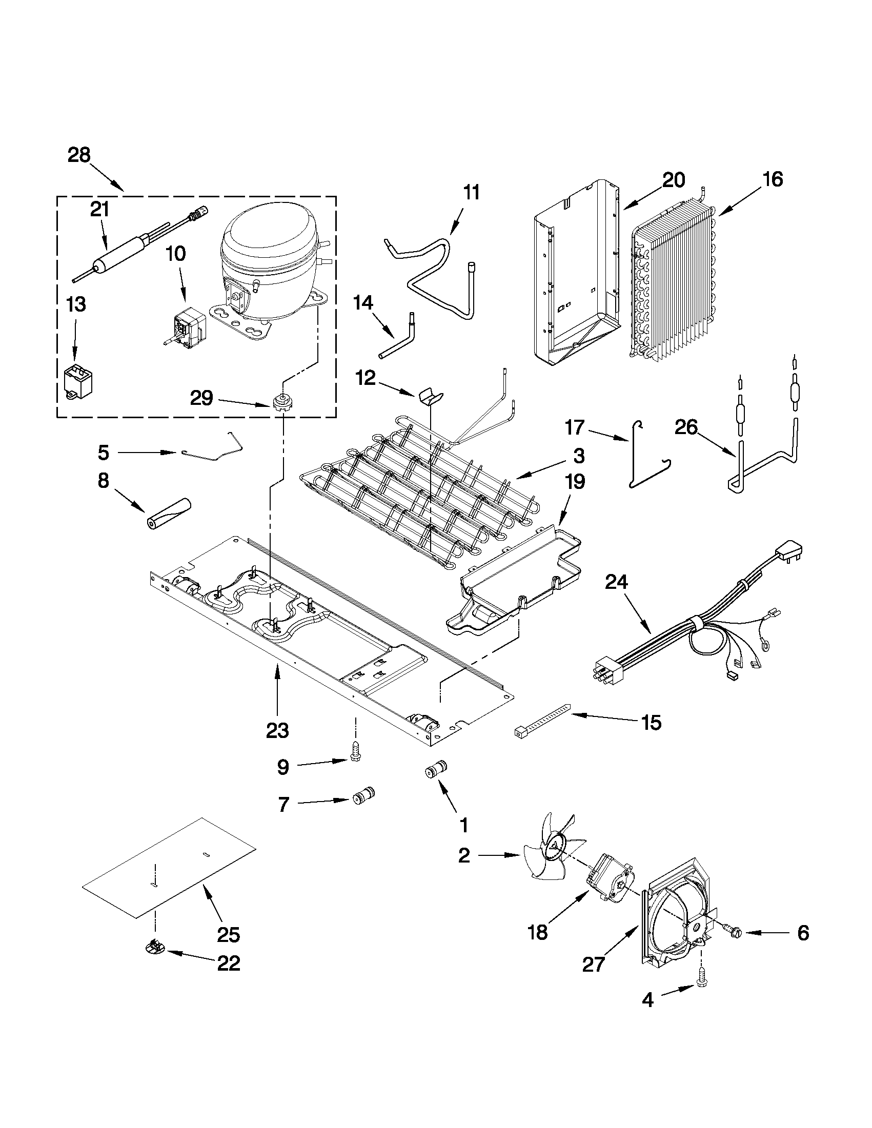 Whirlpool 6WSC20C6XW02 unit parts diagram