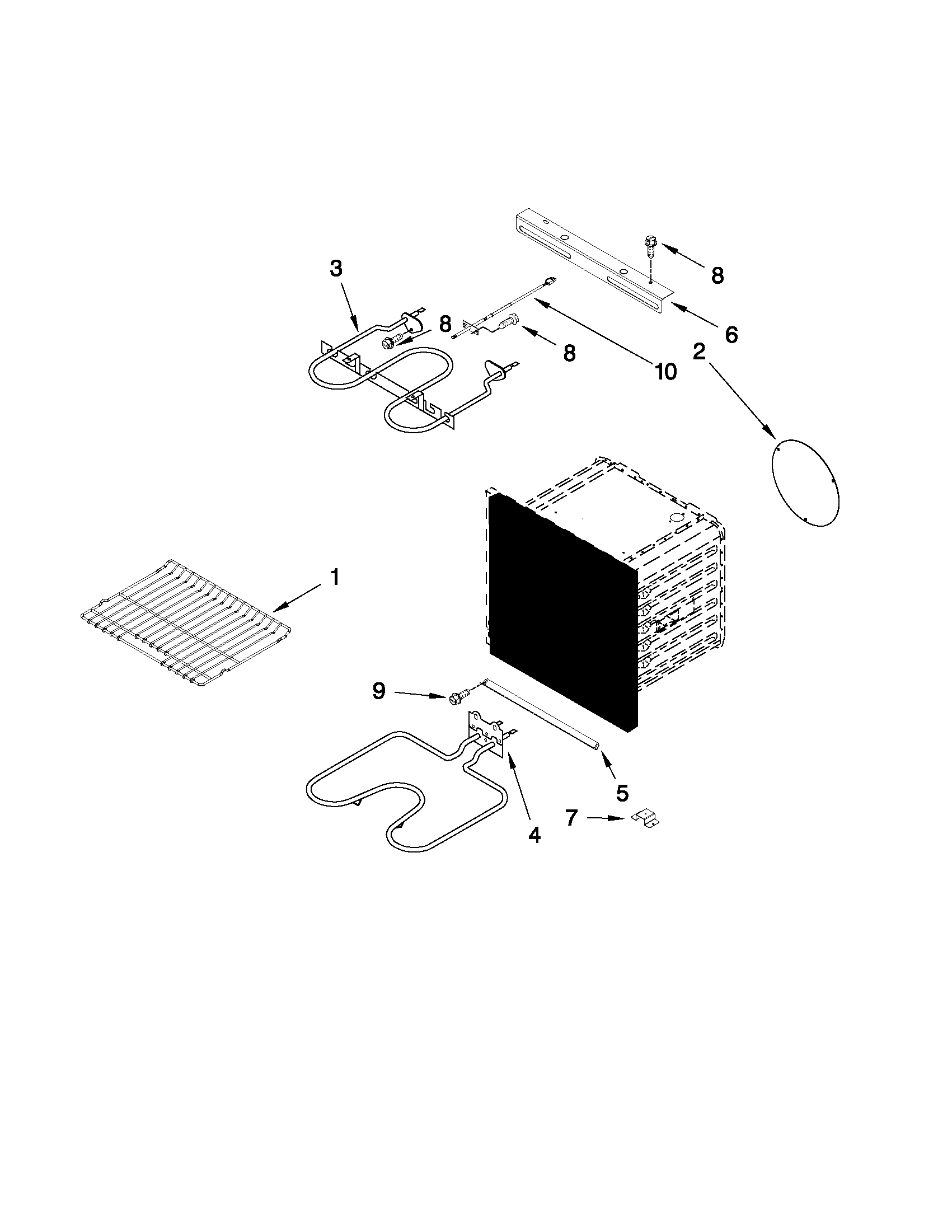Jenn-Air JJW2327WB00 internal oven parts diagram