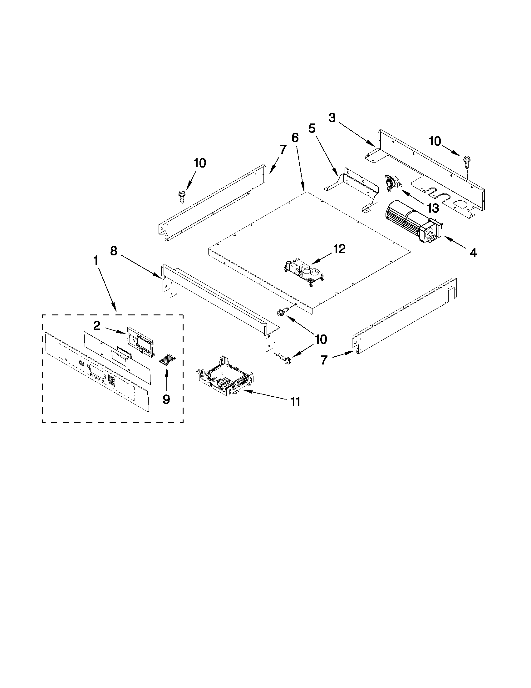Jenn-Air JJW2327WB00 control panel parts diagram