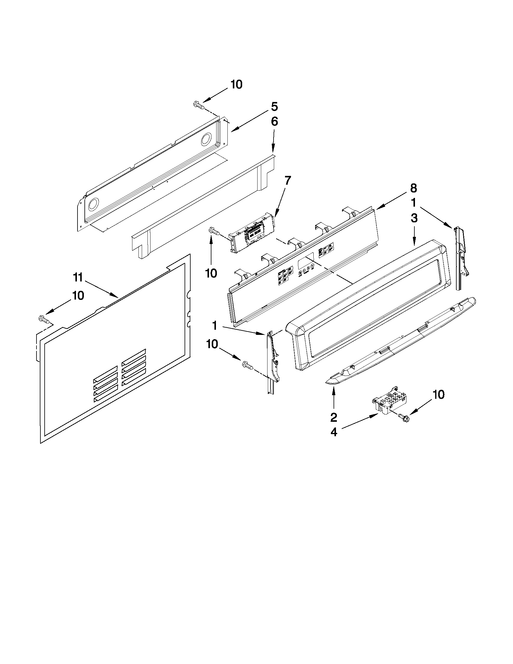 Maytag MGR8875WW0 control panel parts diagram
