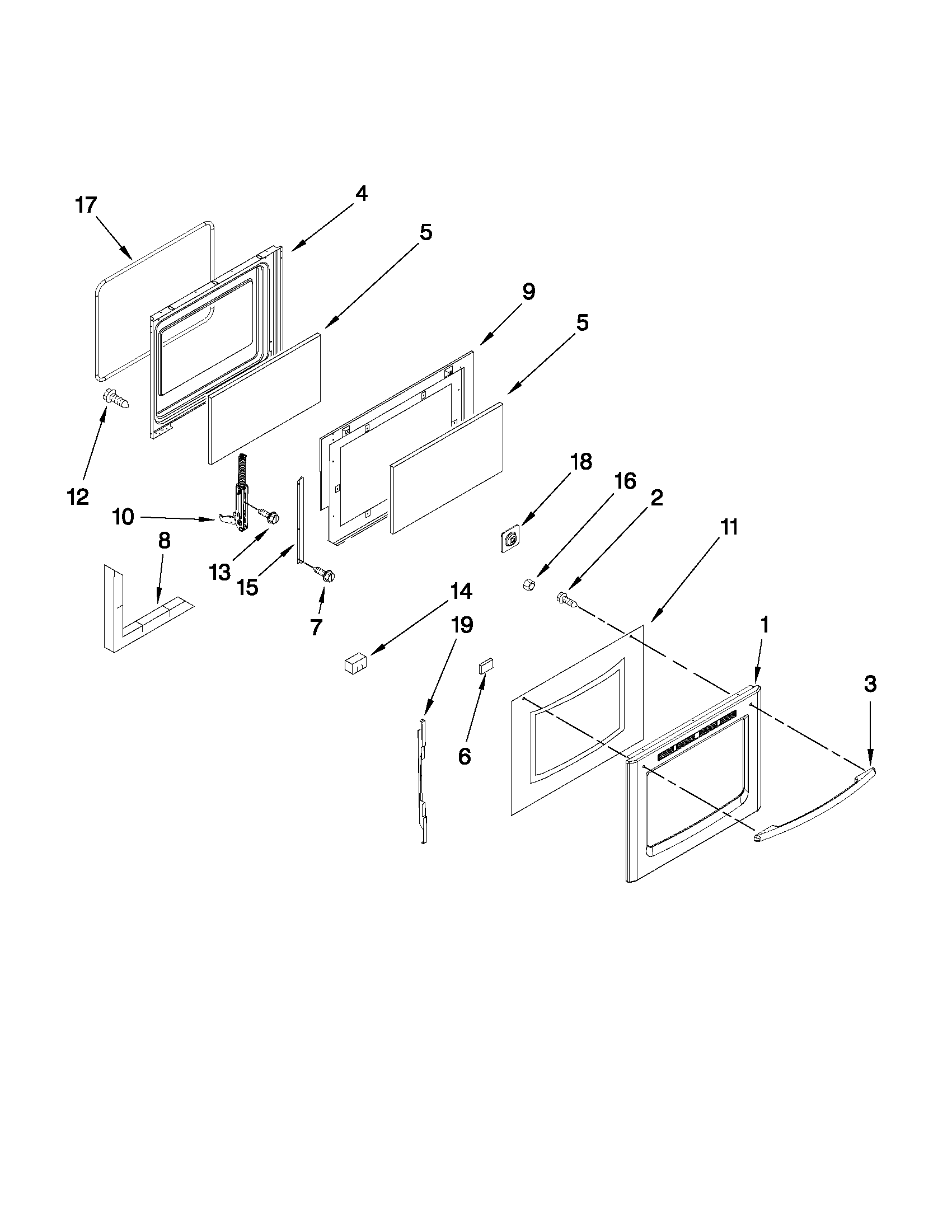 Maytag MGR8875WW0 door parts diagram