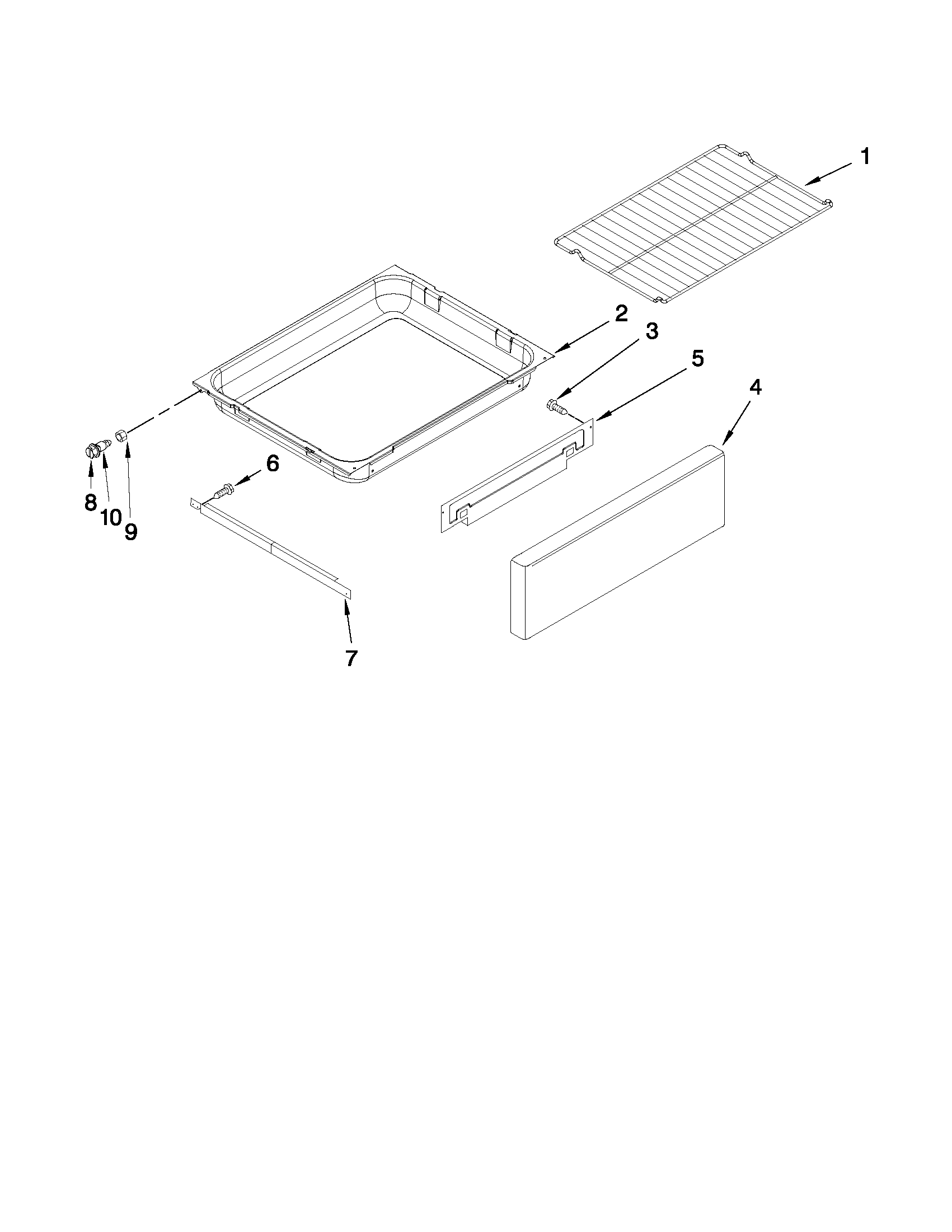 Maytag MGR8875WW0 drawer and rack parts diagram