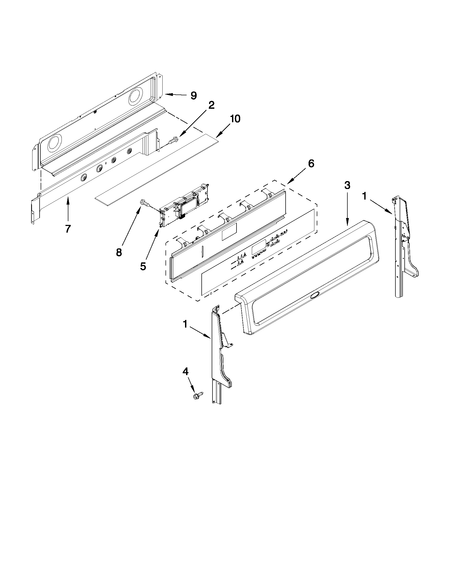 Whirlpool GGG388LXS00 control panel parts diagram