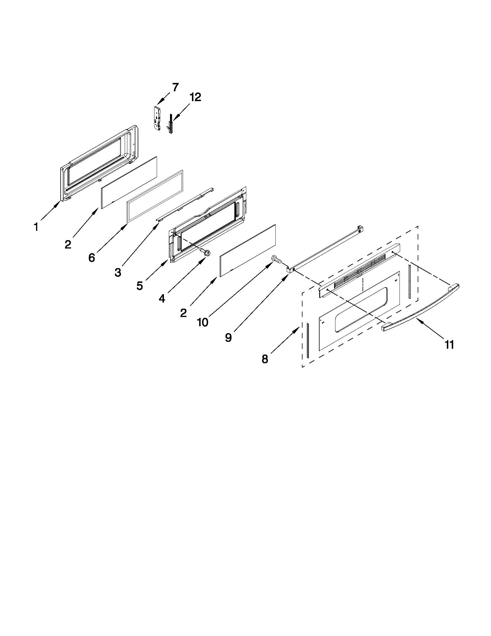 Whirlpool GGG388LXS00 upper door parts diagram