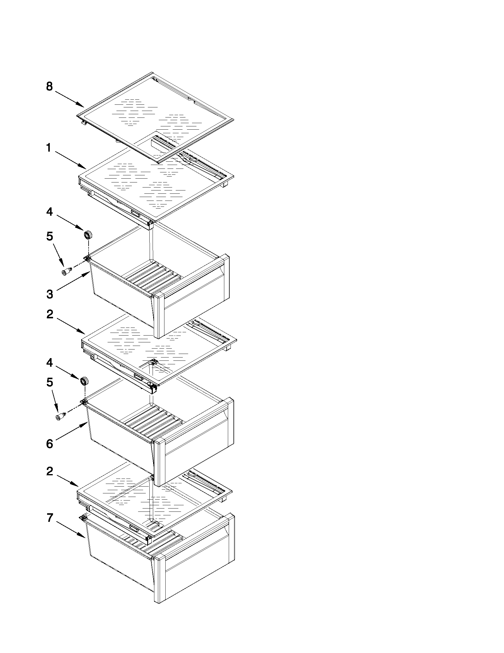 Whirlpool BRS80ARANA00 refrigerator shelf parts diagram