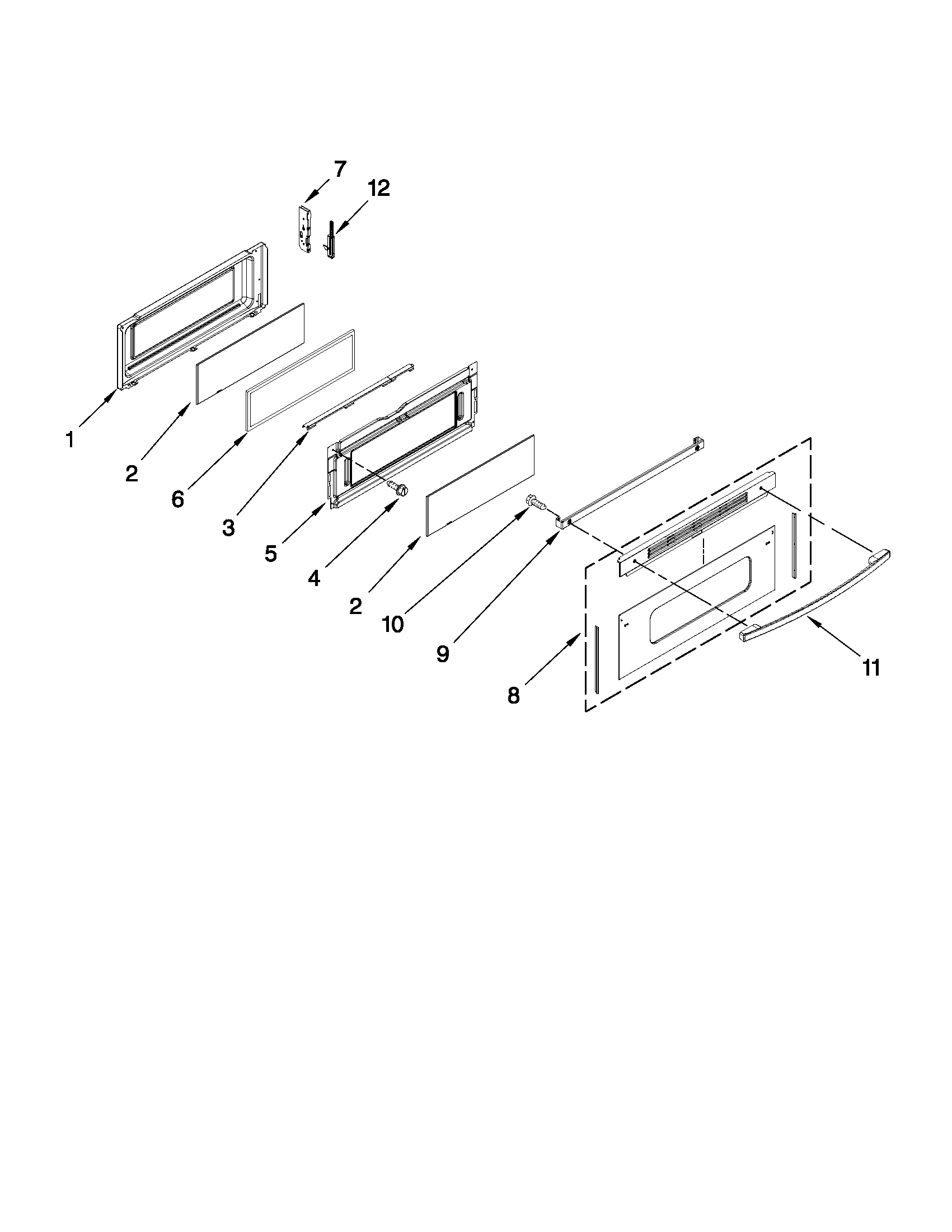 Whirlpool GGG388LXQ01 upper door parts diagram