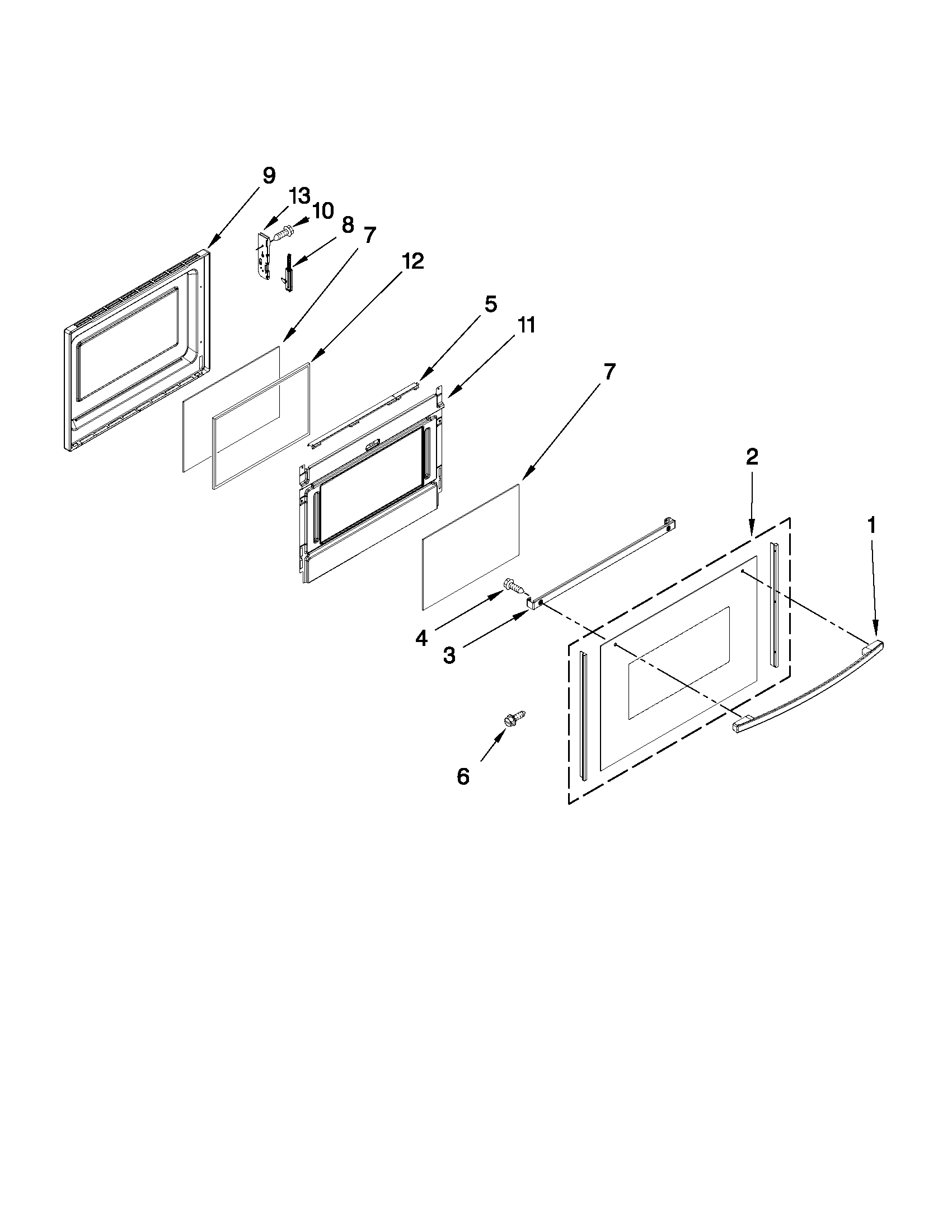 Whirlpool GGG388LXQ01 lower door parts diagram
