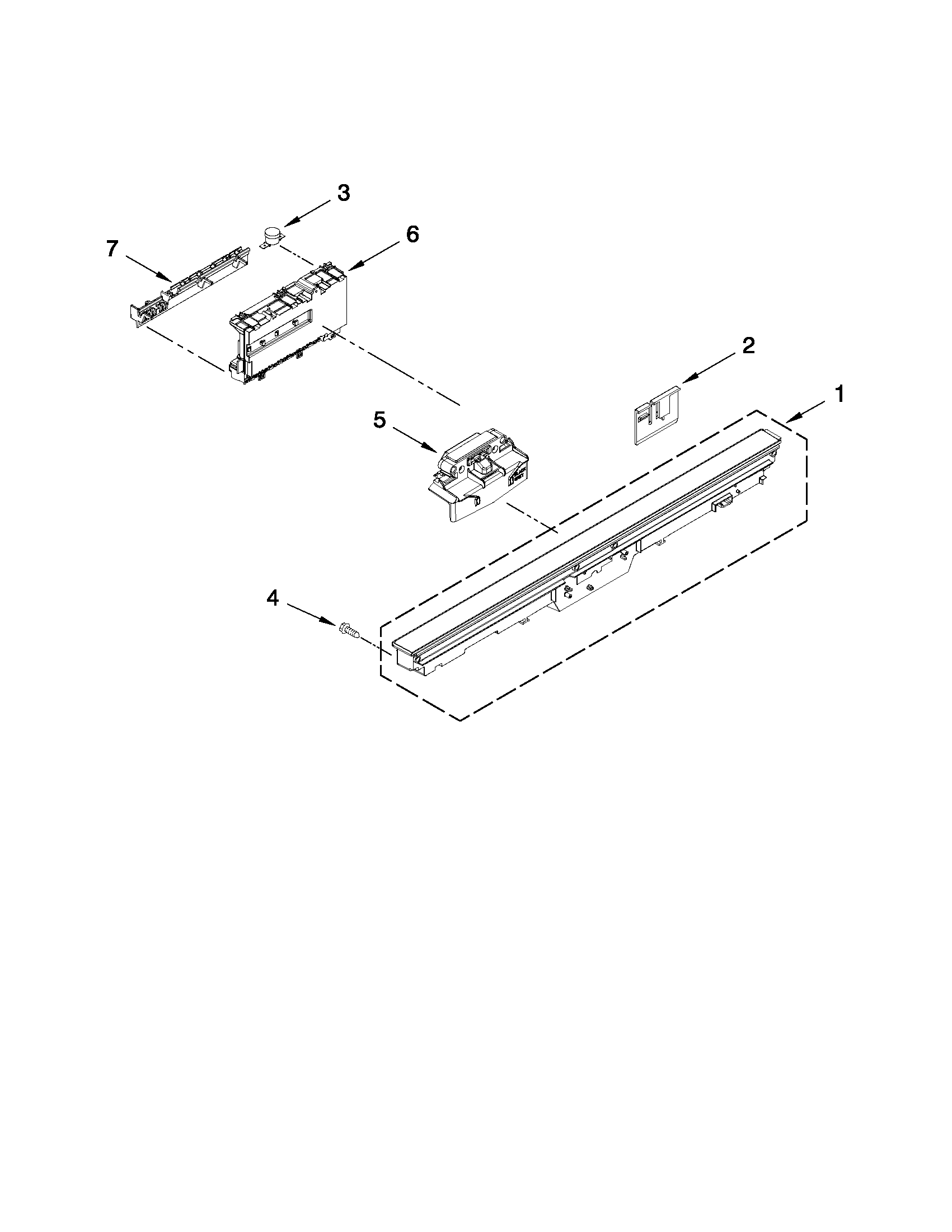 KitchenAid KUDE40FXSP2 control panel and latch parts diagram