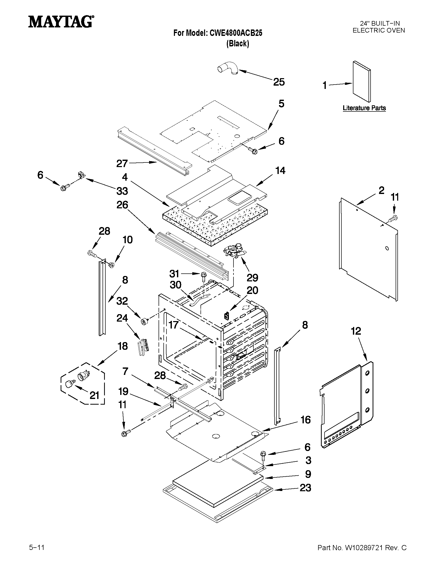 Maytag CWE4800ACB25 oven parts diagram