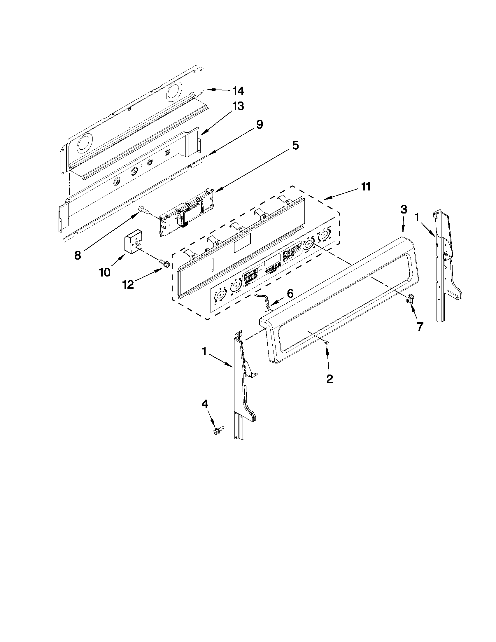 Maytag MET8775XW00 control panel parts diagram
