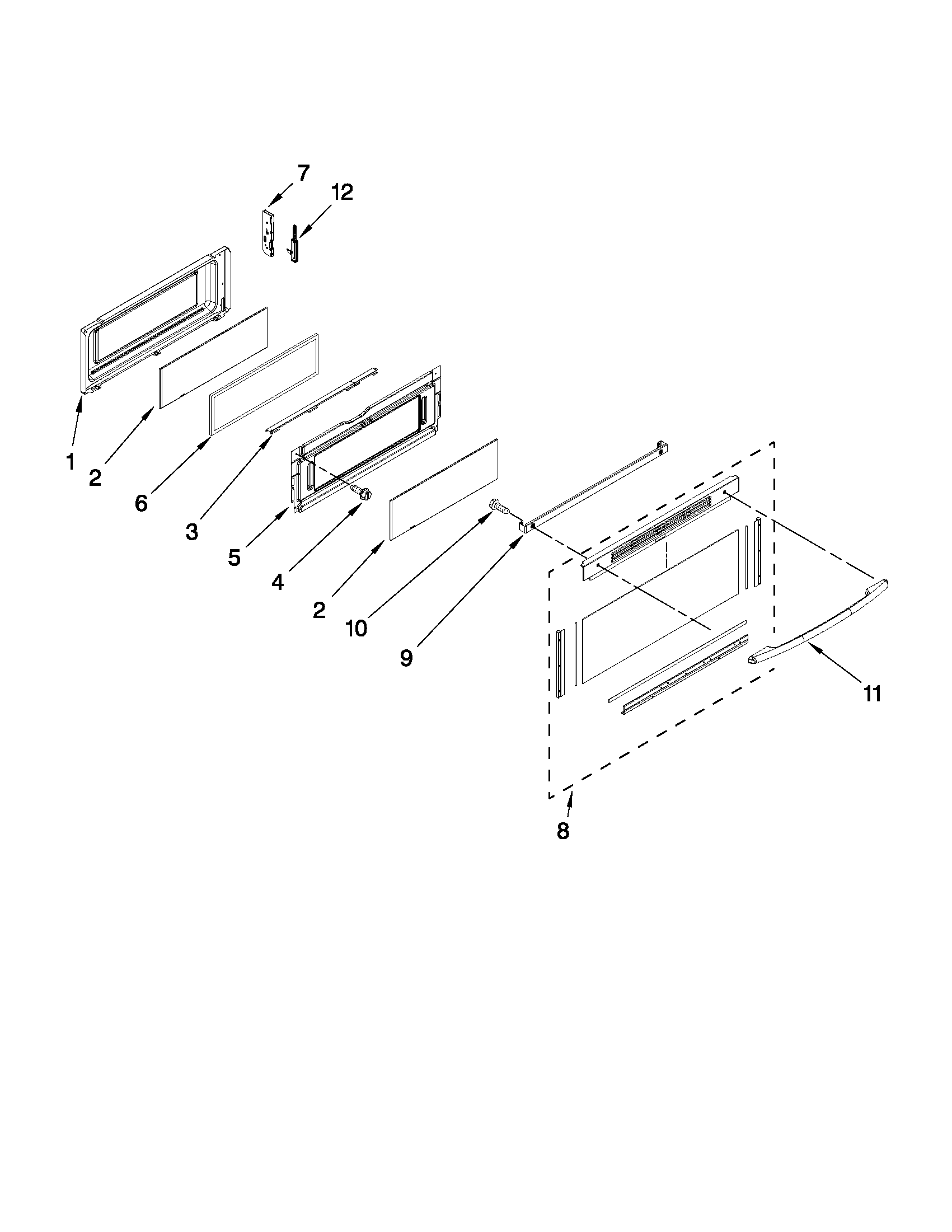 Maytag MET8775XW00 upper door parts diagram
