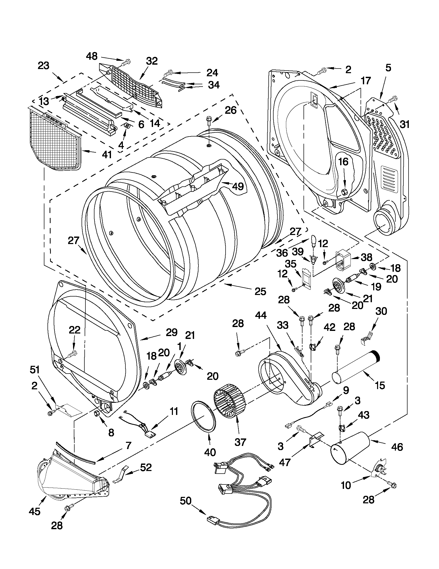 Maytag 7MMGDX700YL1 bulkhead parts diagram