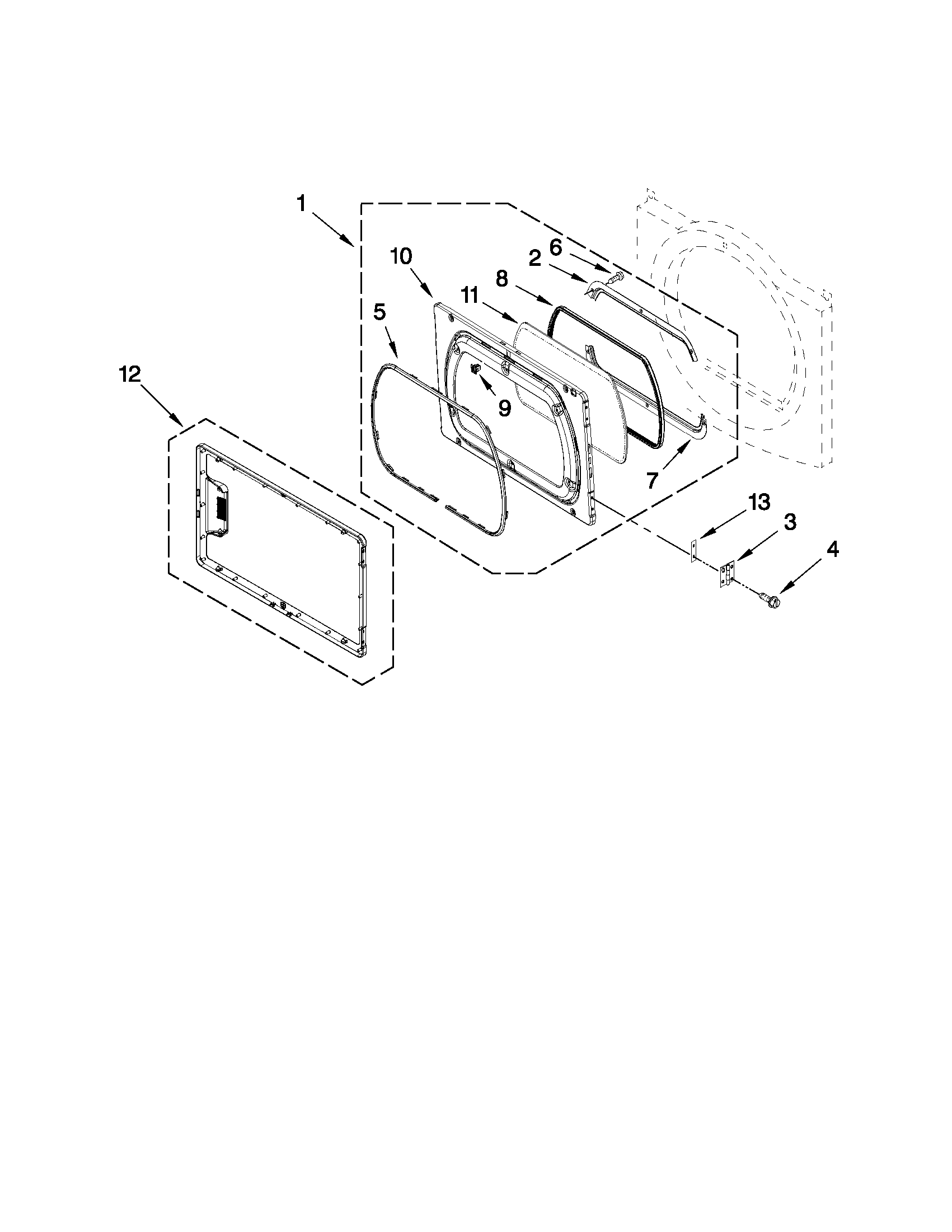 Maytag 7MMGDX700YL1 door parts diagram